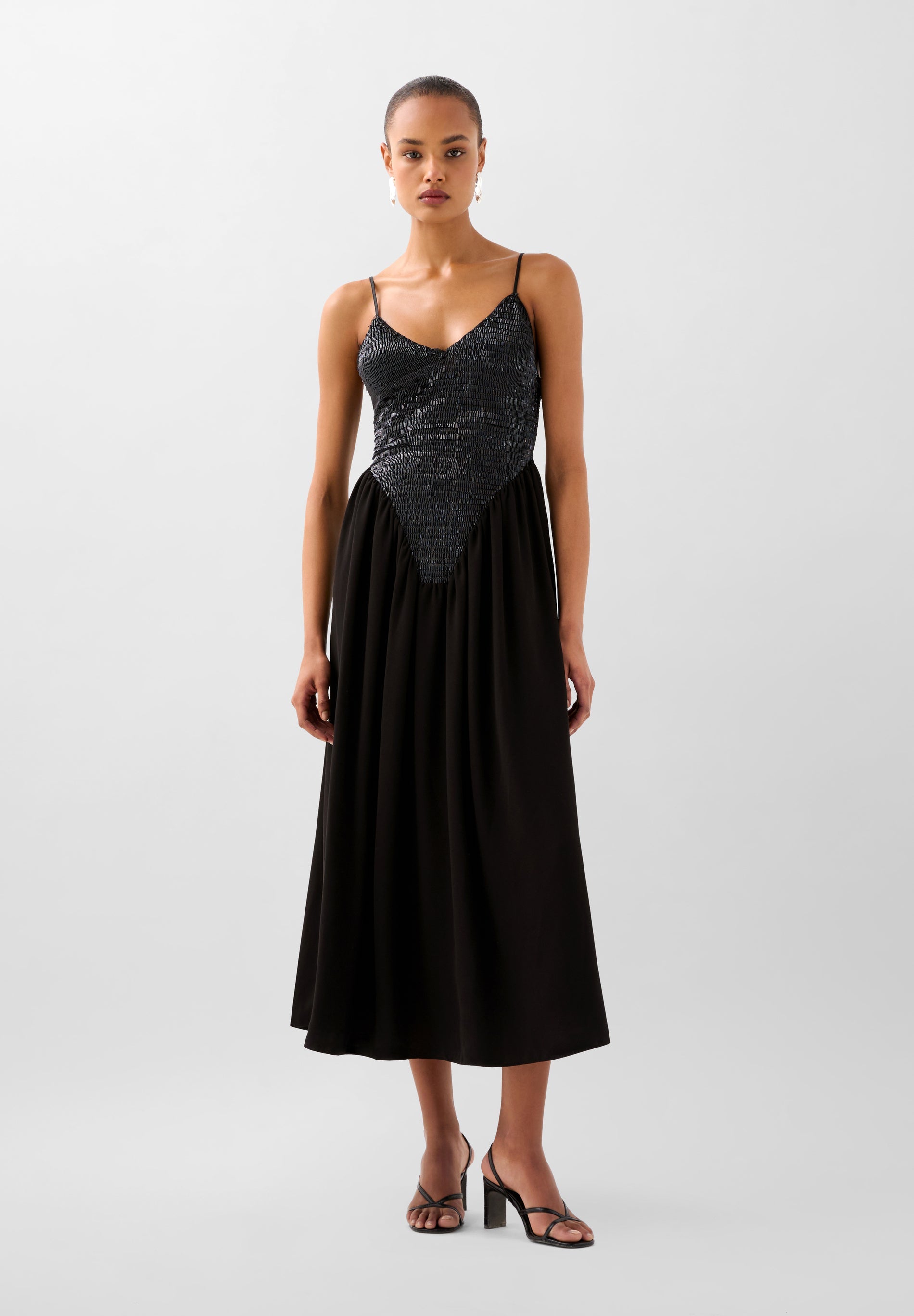 SEQUIN BODICE DRESS