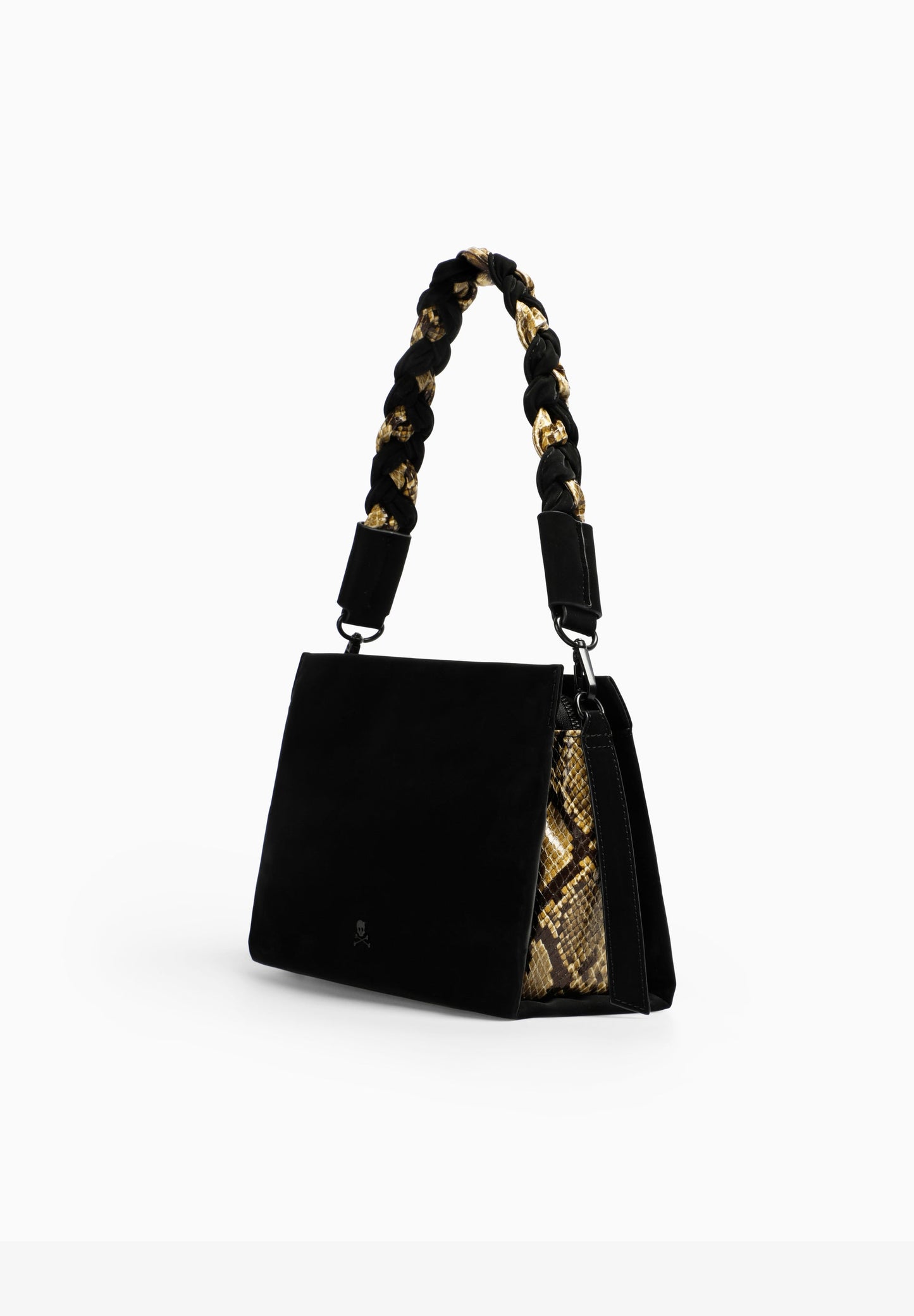 BRAIDED BAG WITH ANIMAL PRINT DETAILS