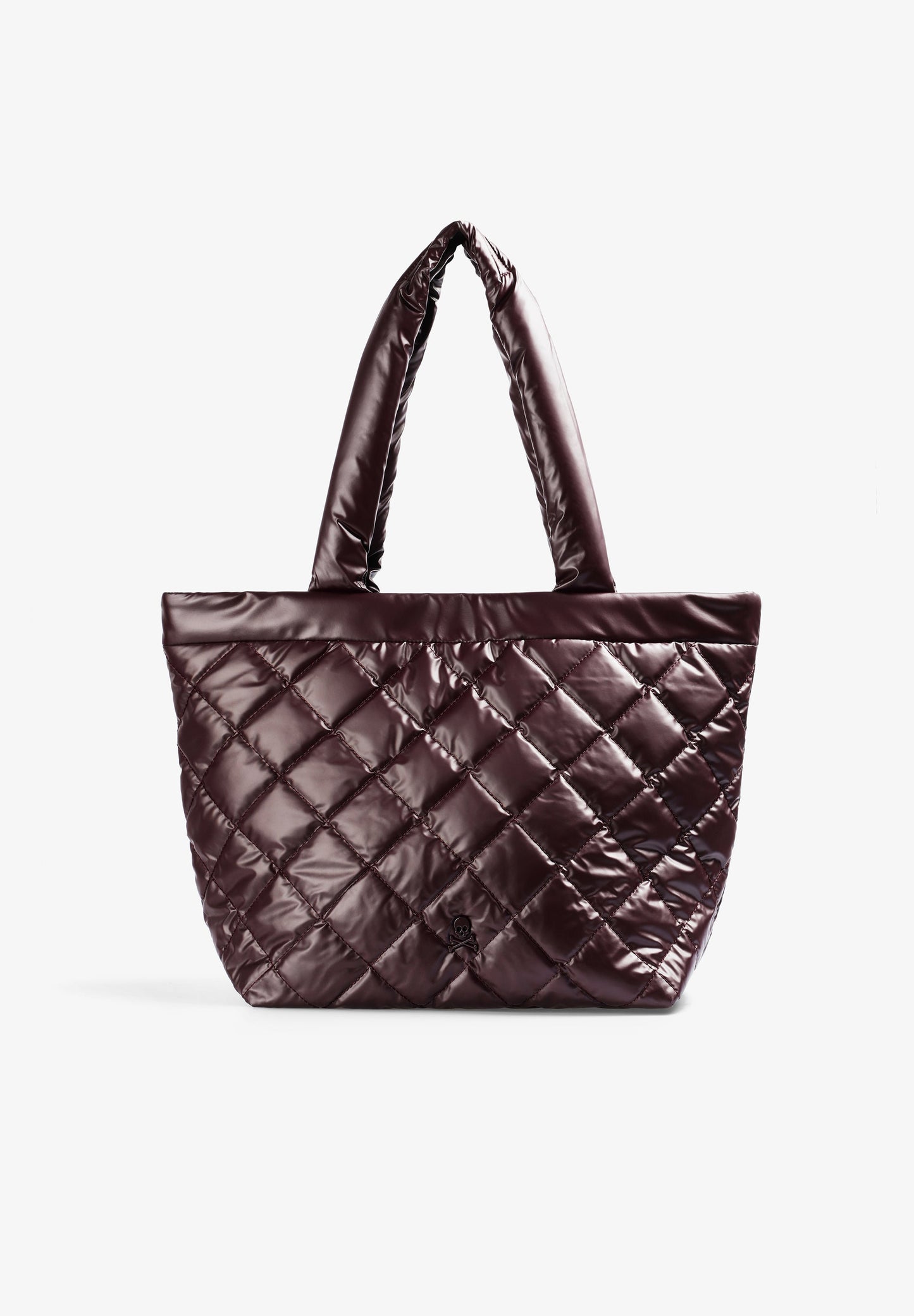 QUILTED SKULL TOTE BAG