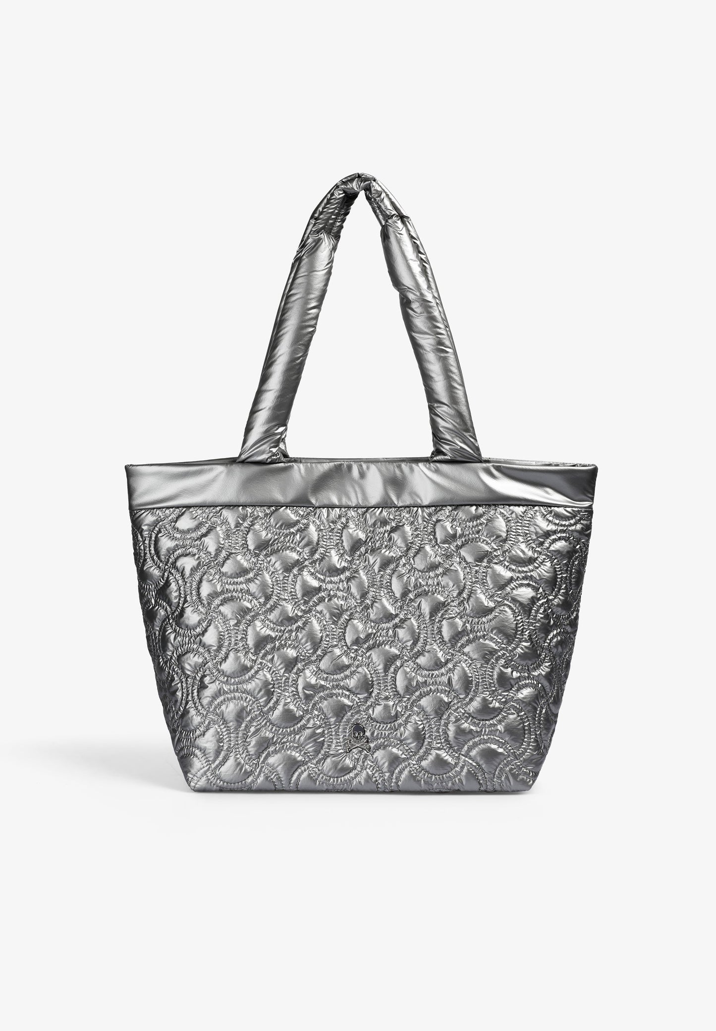 QUILTED SKULL TOTE BAG