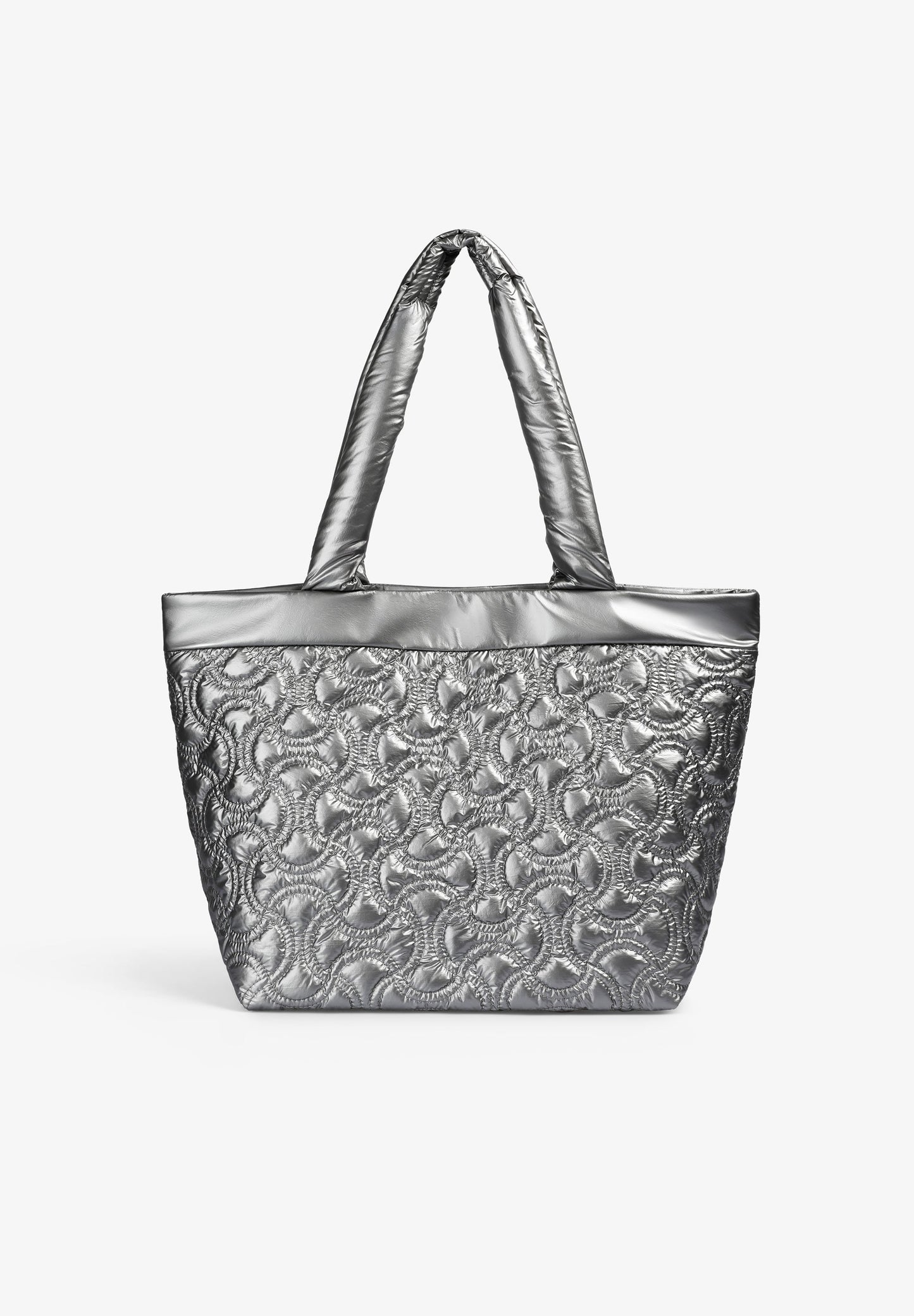 QUILTED SKULL TOTE BAG