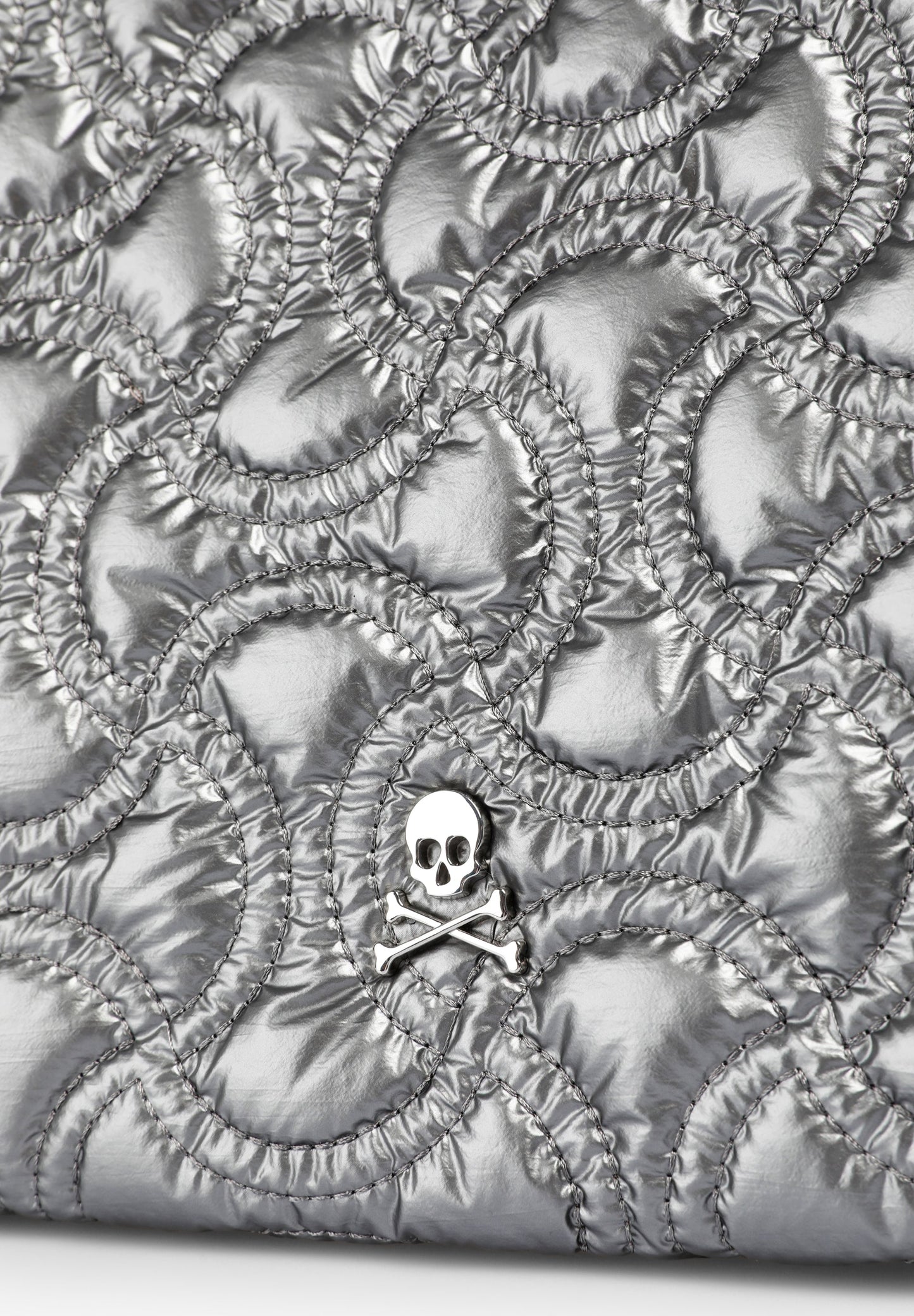 QUILTED SKULL TOTE BAG