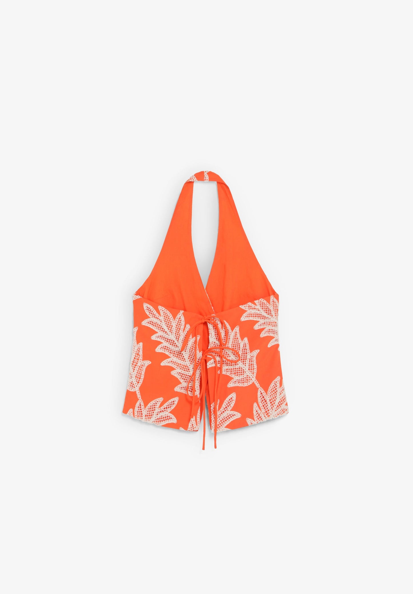 HALTER TOP WITH EMBROIDERY