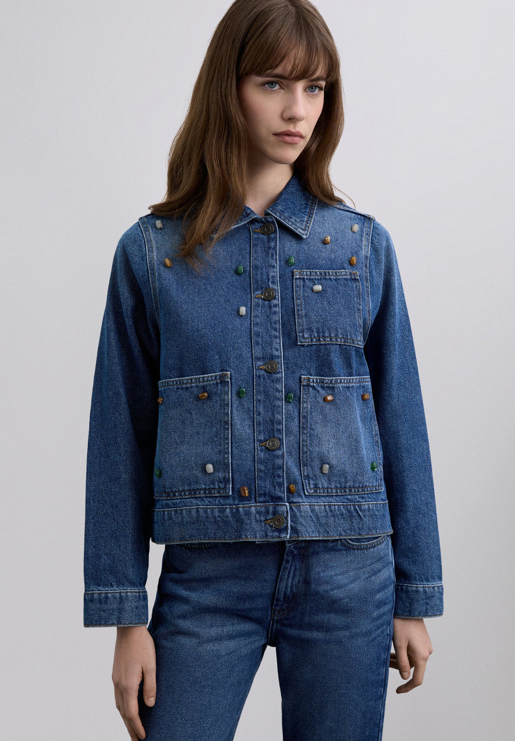 CHAQUETA VAQUERA CON ABALORIOS - Scalpers