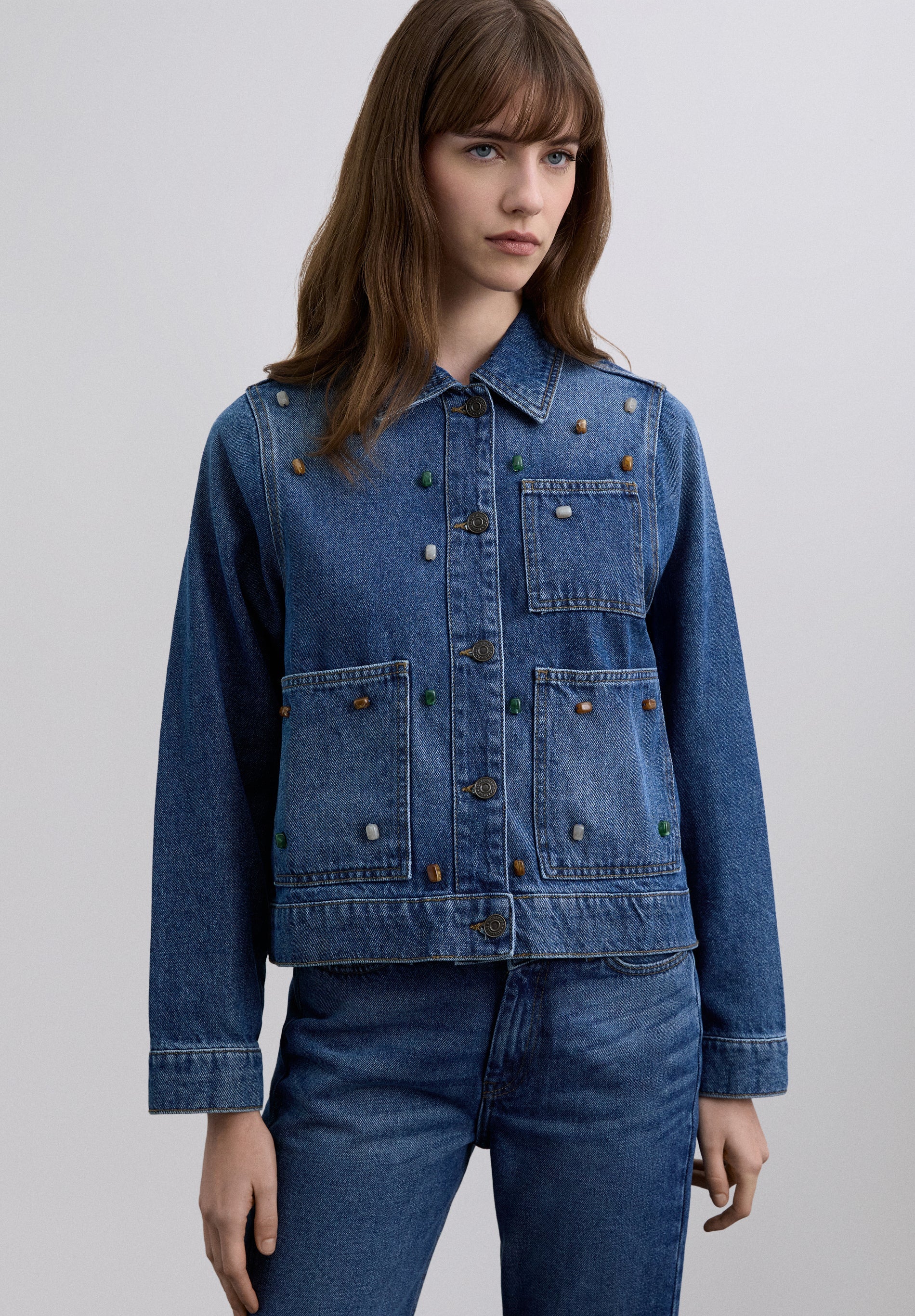 BEADED DENIM JACKET