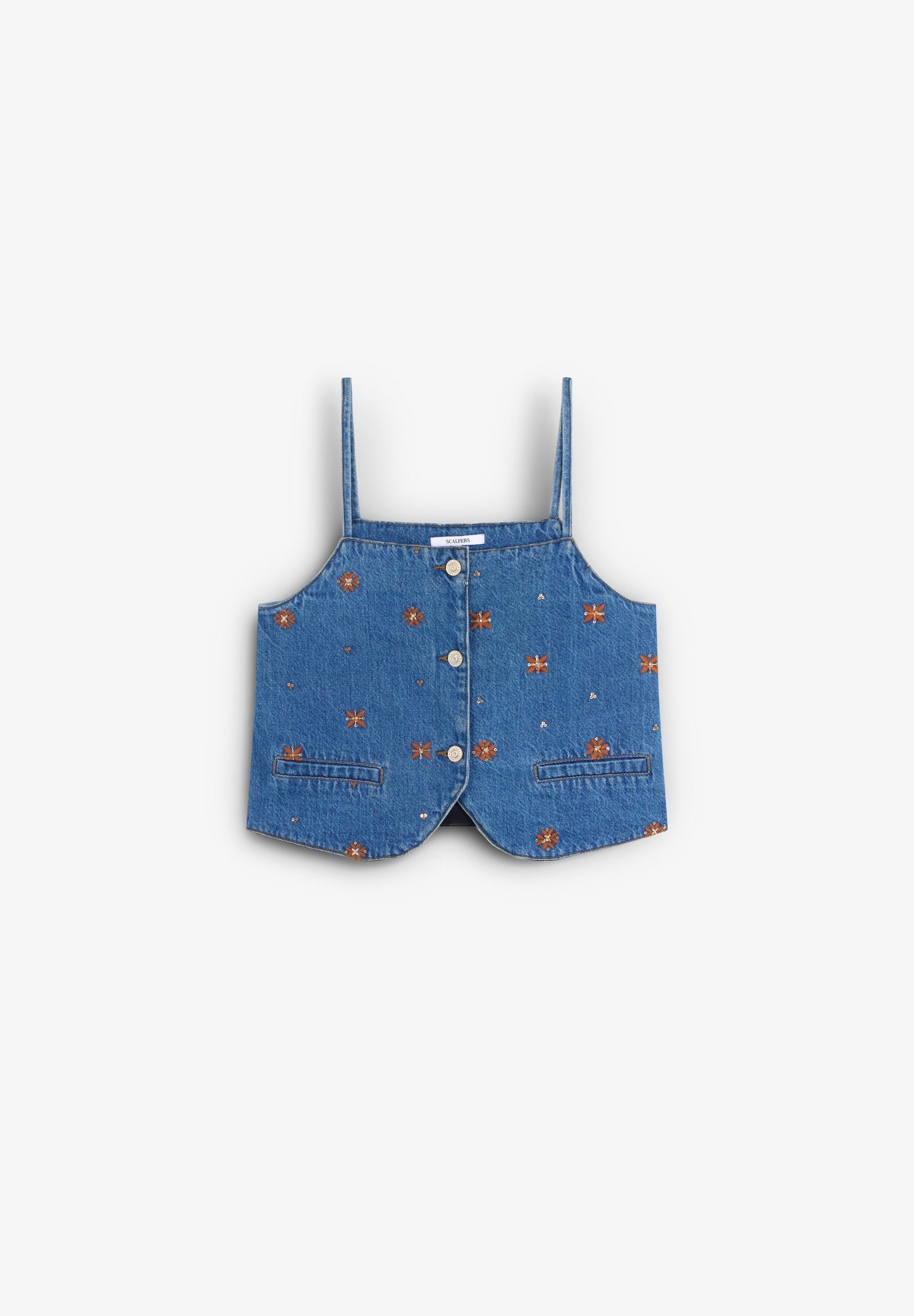 EMBROIDERED FLOWERS TOP