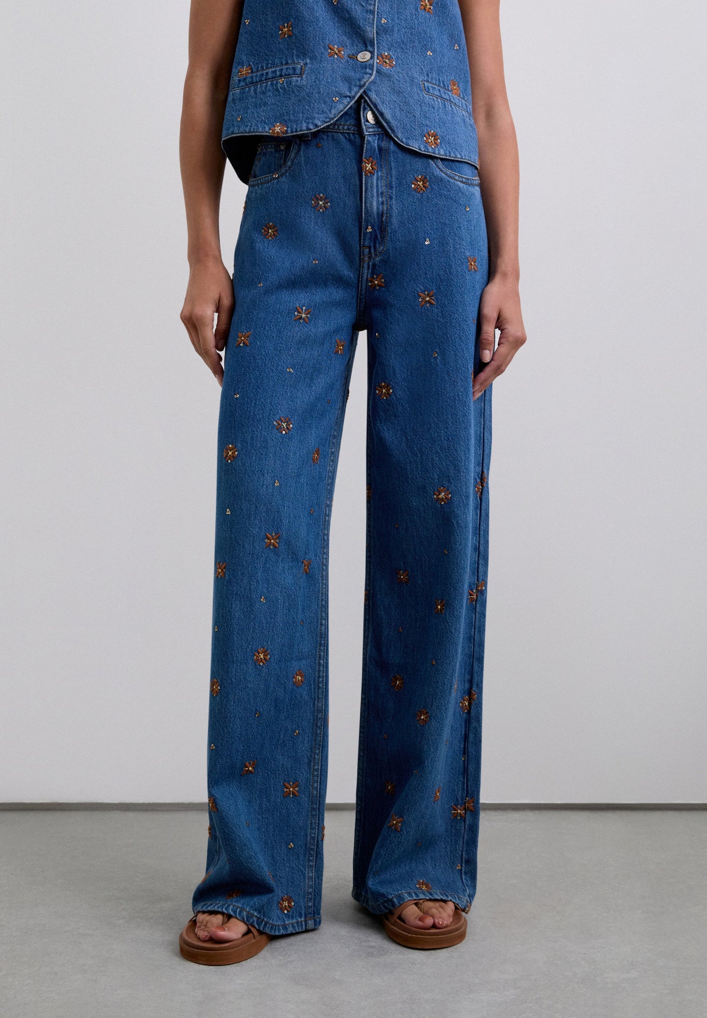 SCEMBFLOWER DENIM PANT