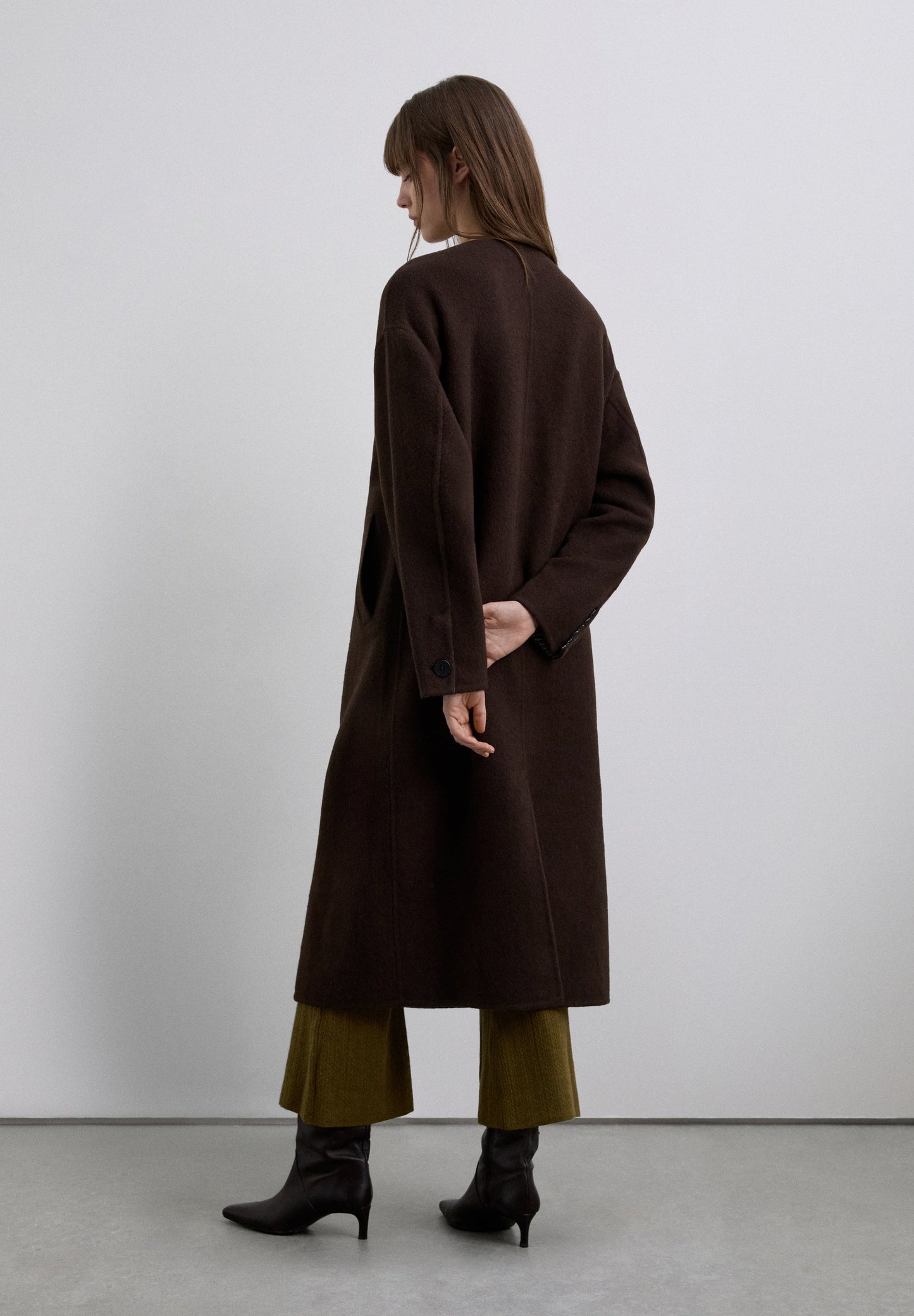 REVERSIBLE WOOL BLEND COAT