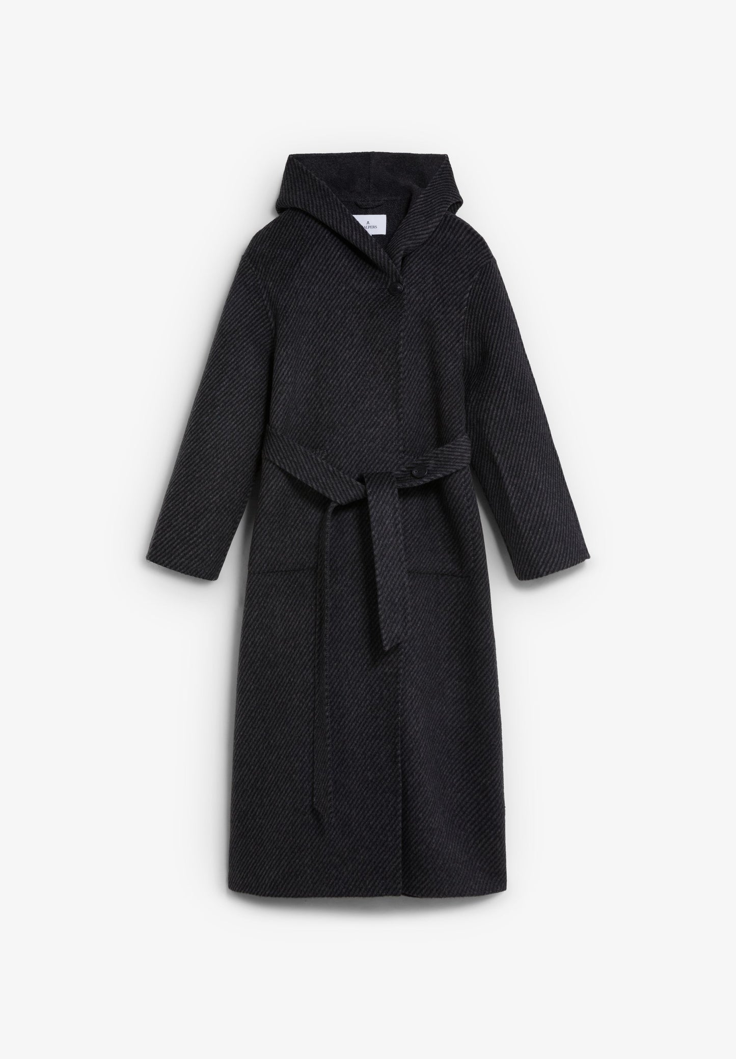 LONG WOOL COAT WITH HOOD