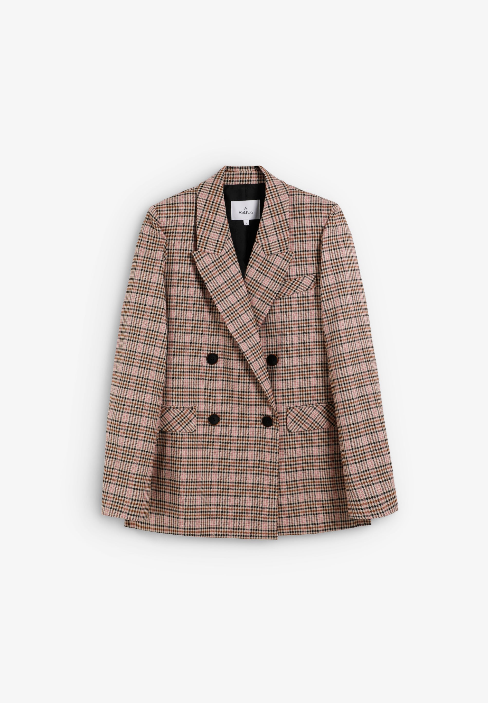 DOUBLE-BREASTED CHECK BLAZER