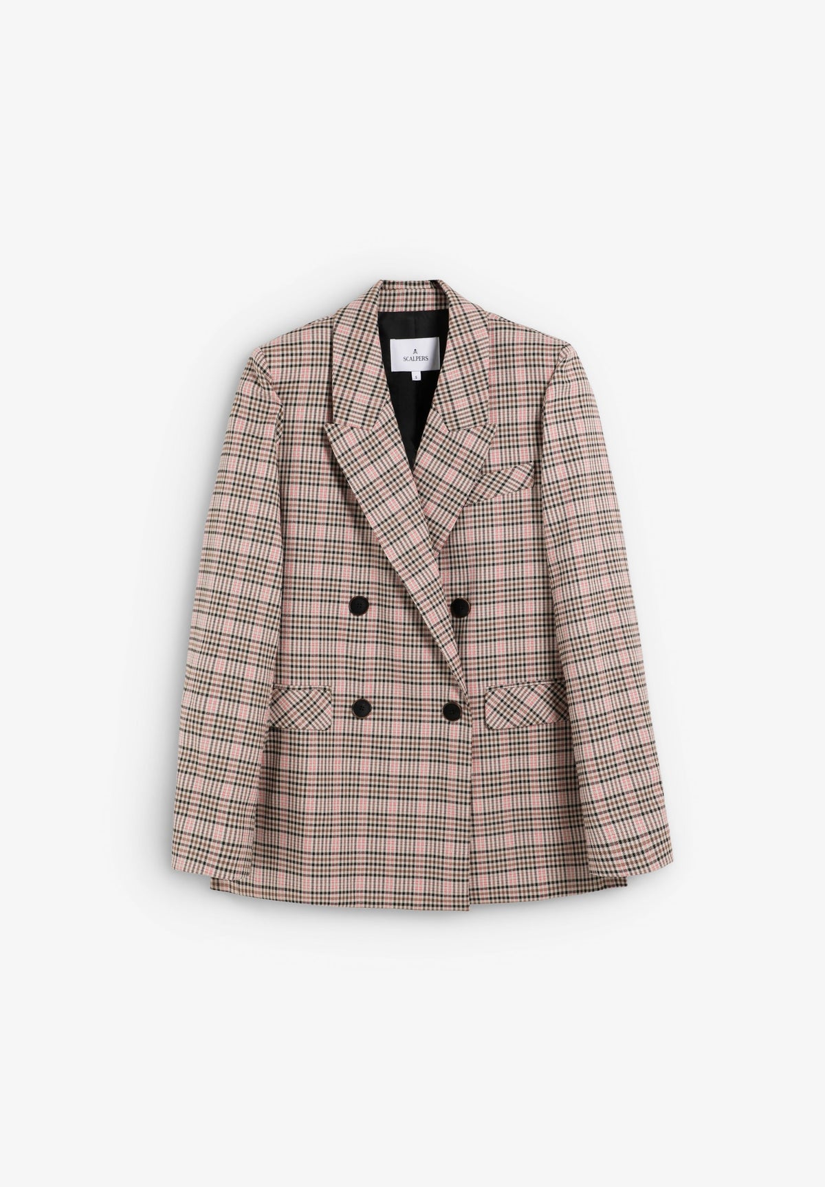 DOUBLE-BREASTED CHECK BLAZER