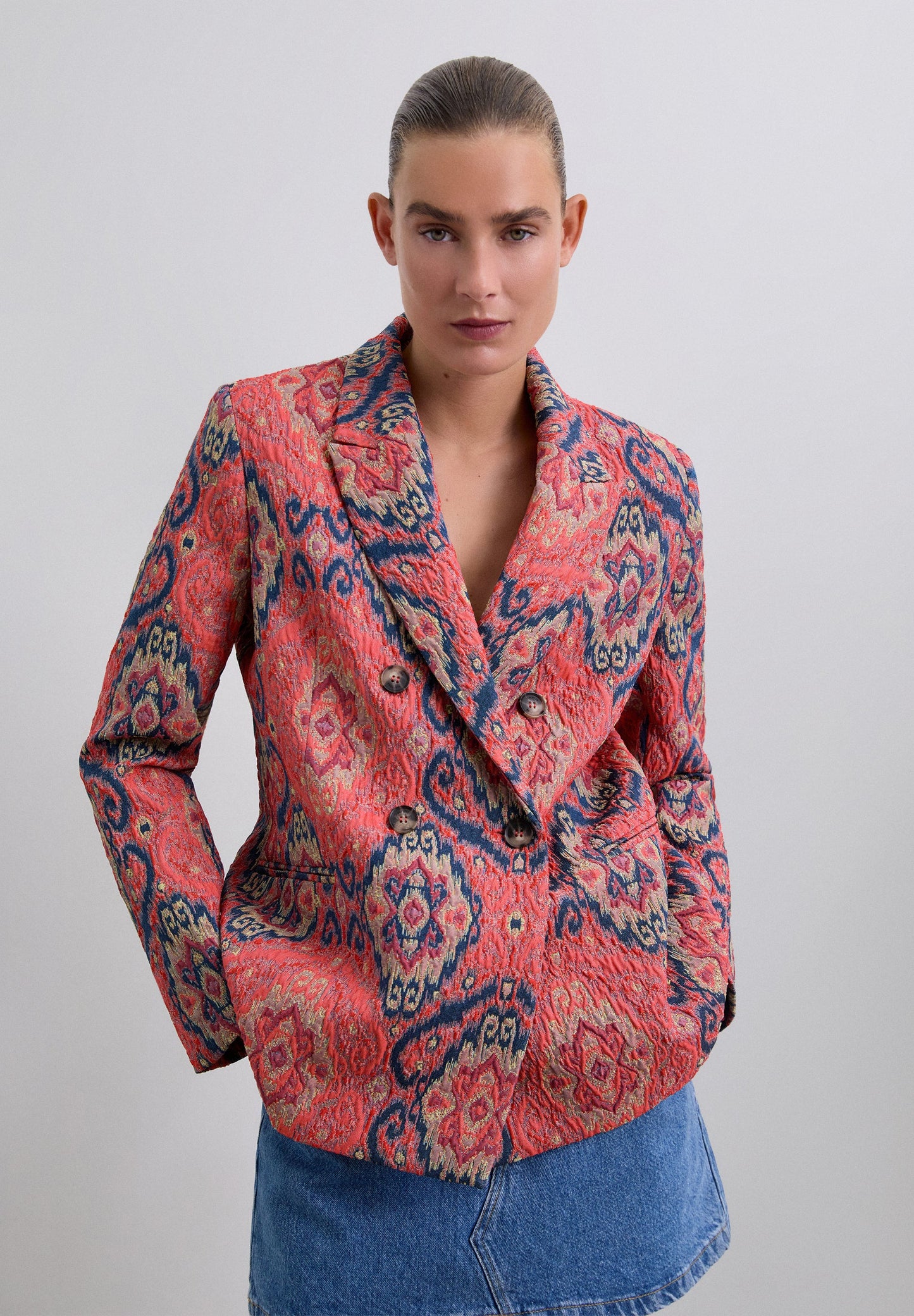 JACQUARD PRINT BLAZER
