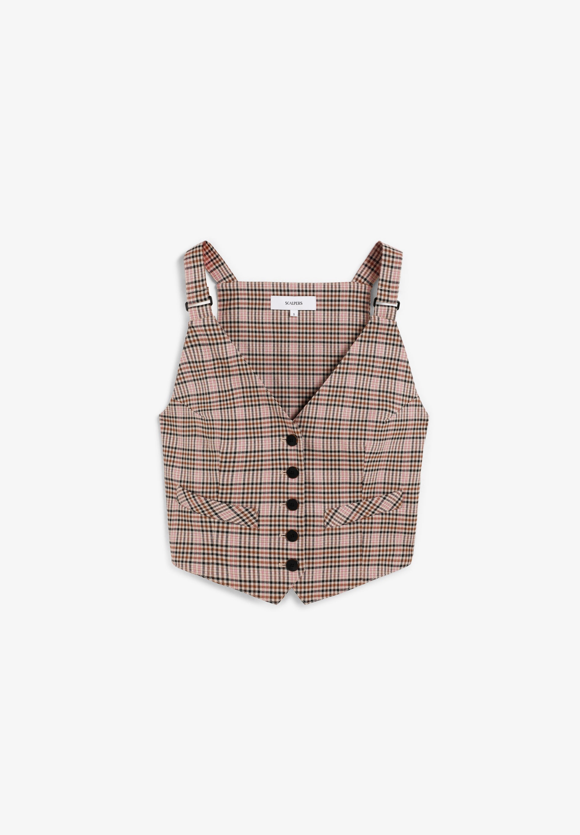 CHECK GILET WITH BRACES