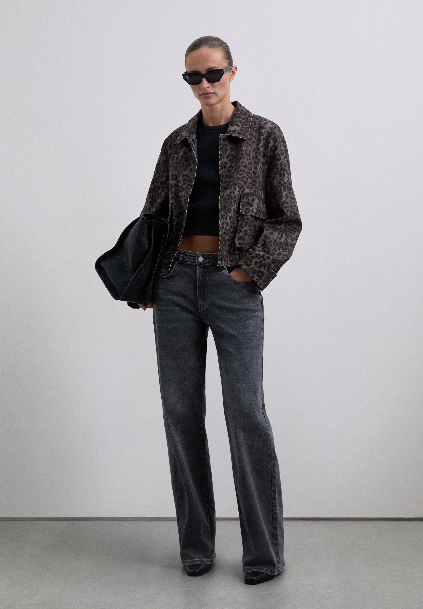 ANIMAL PRINT JACKET WITH STUDS