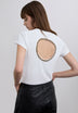 CUTOUT T-SHIRT WITH RHINESTONE DETAIL
