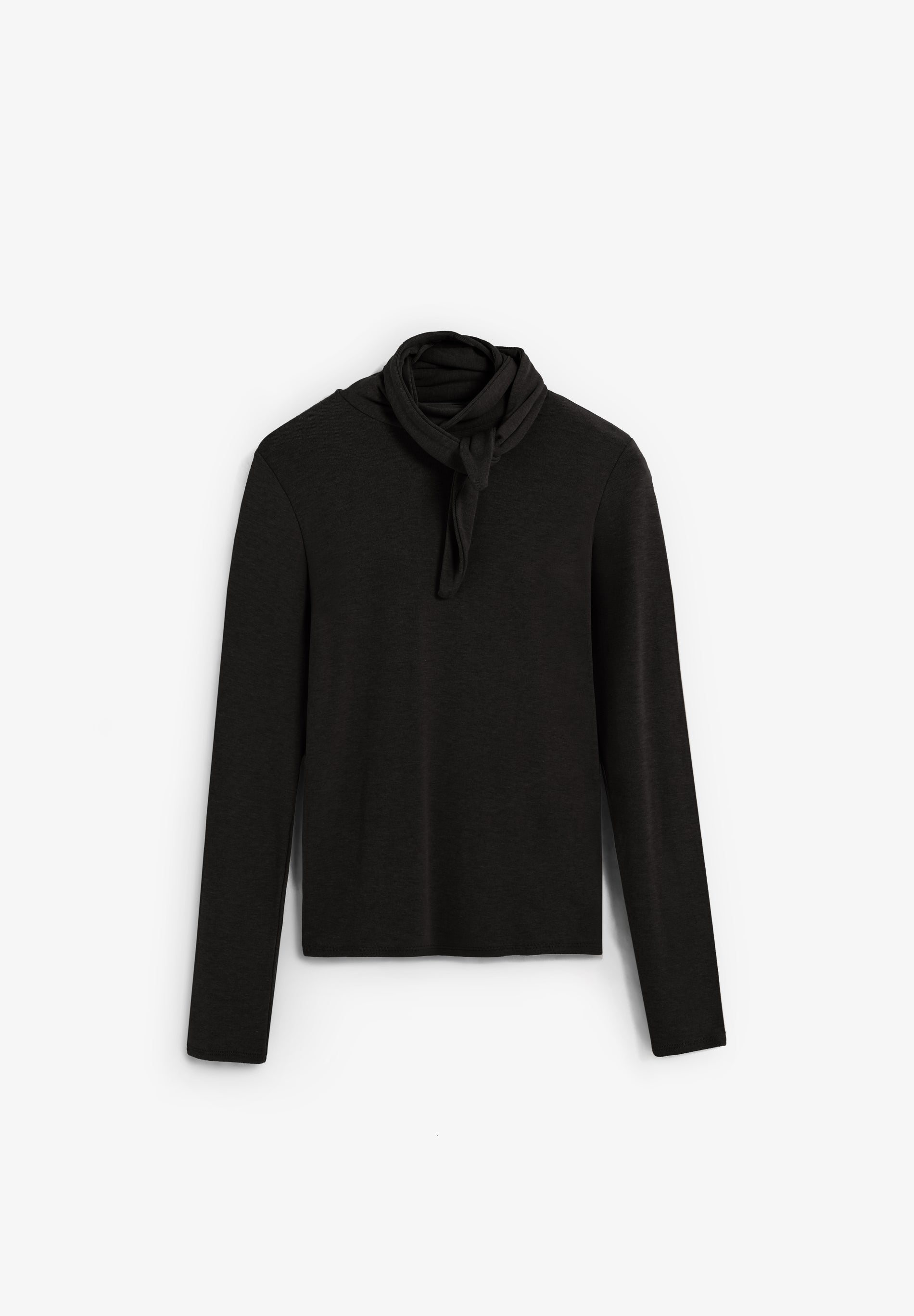 TURN-DOWN COLLAR T-SHIRT WITH TIE