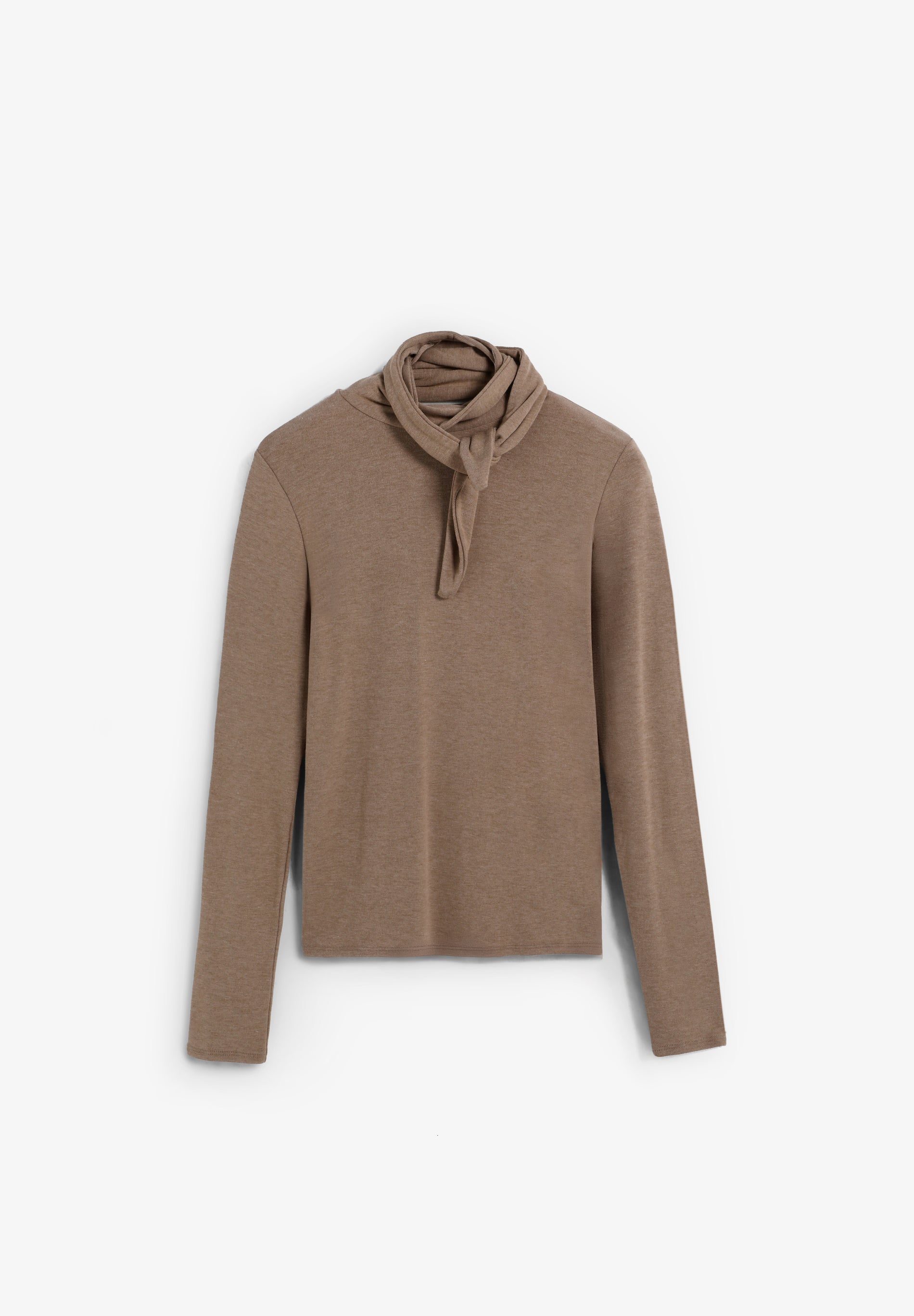 TURN-DOWN COLLAR T-SHIRT WITH TIE