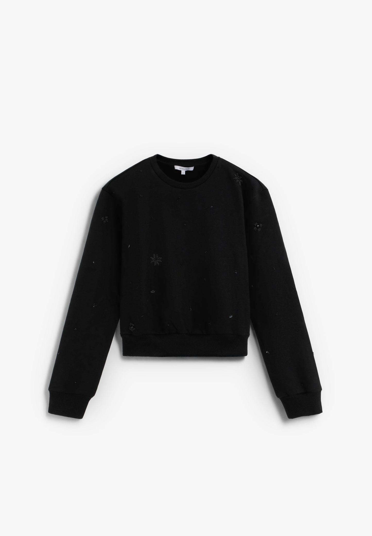 RHINESTONE EMBROIDERED SWEATSHIRT