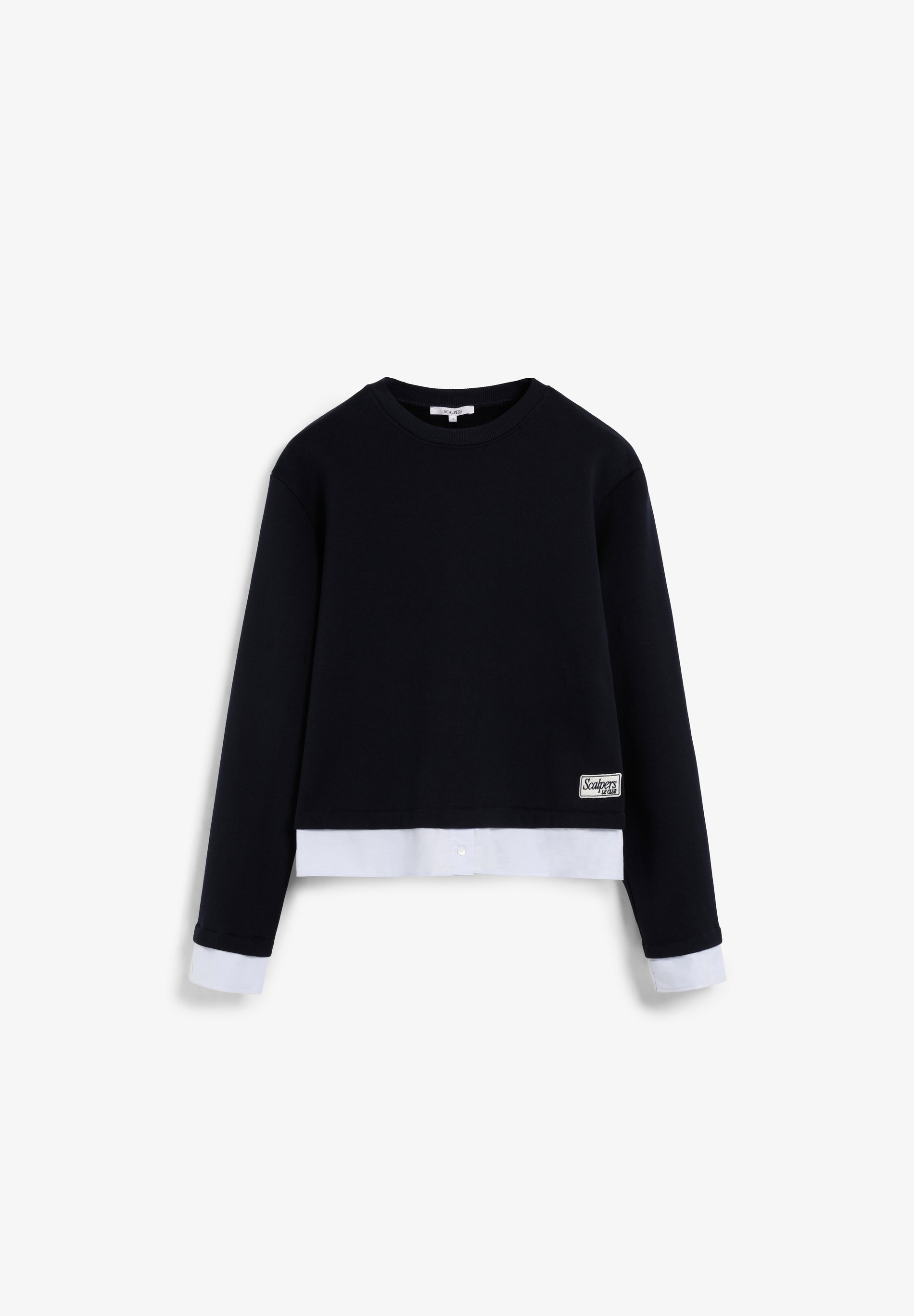 SWEATSHIRT WITH SHIRT DETAIL