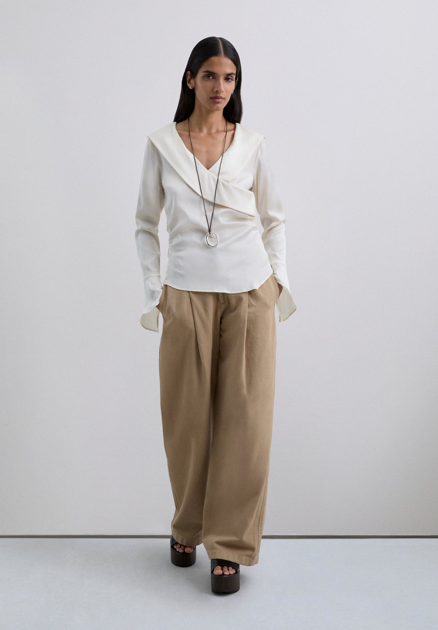 SATIN ASYMMETRIC SHIRT