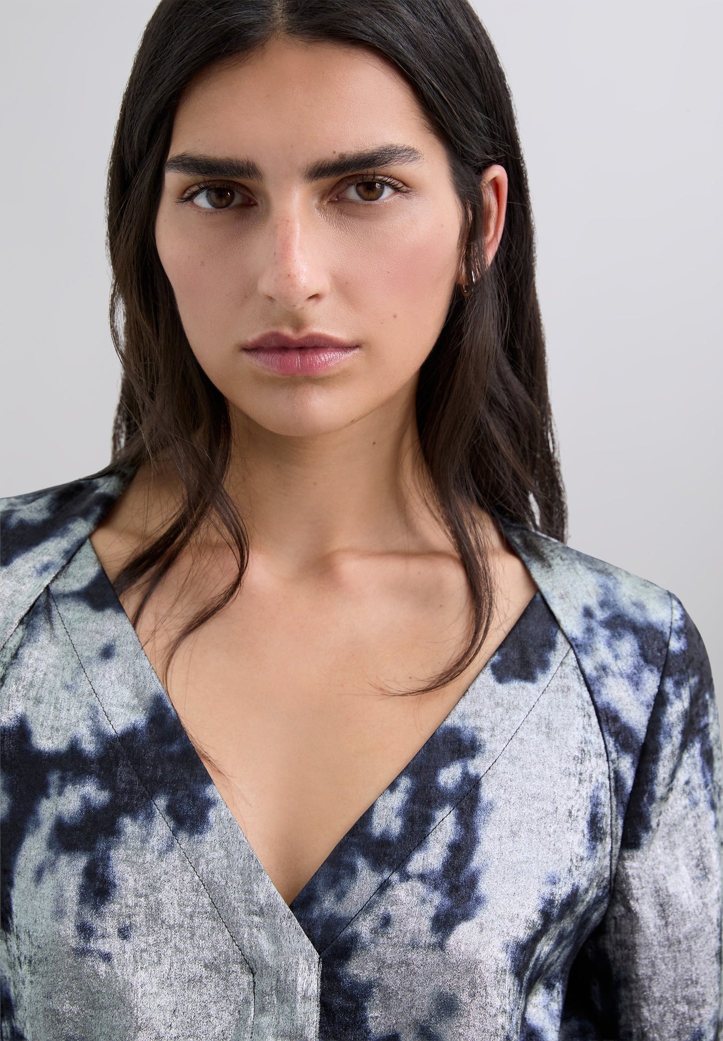 TIE-DYE BLOUSE WITH METALLIC DETAILS