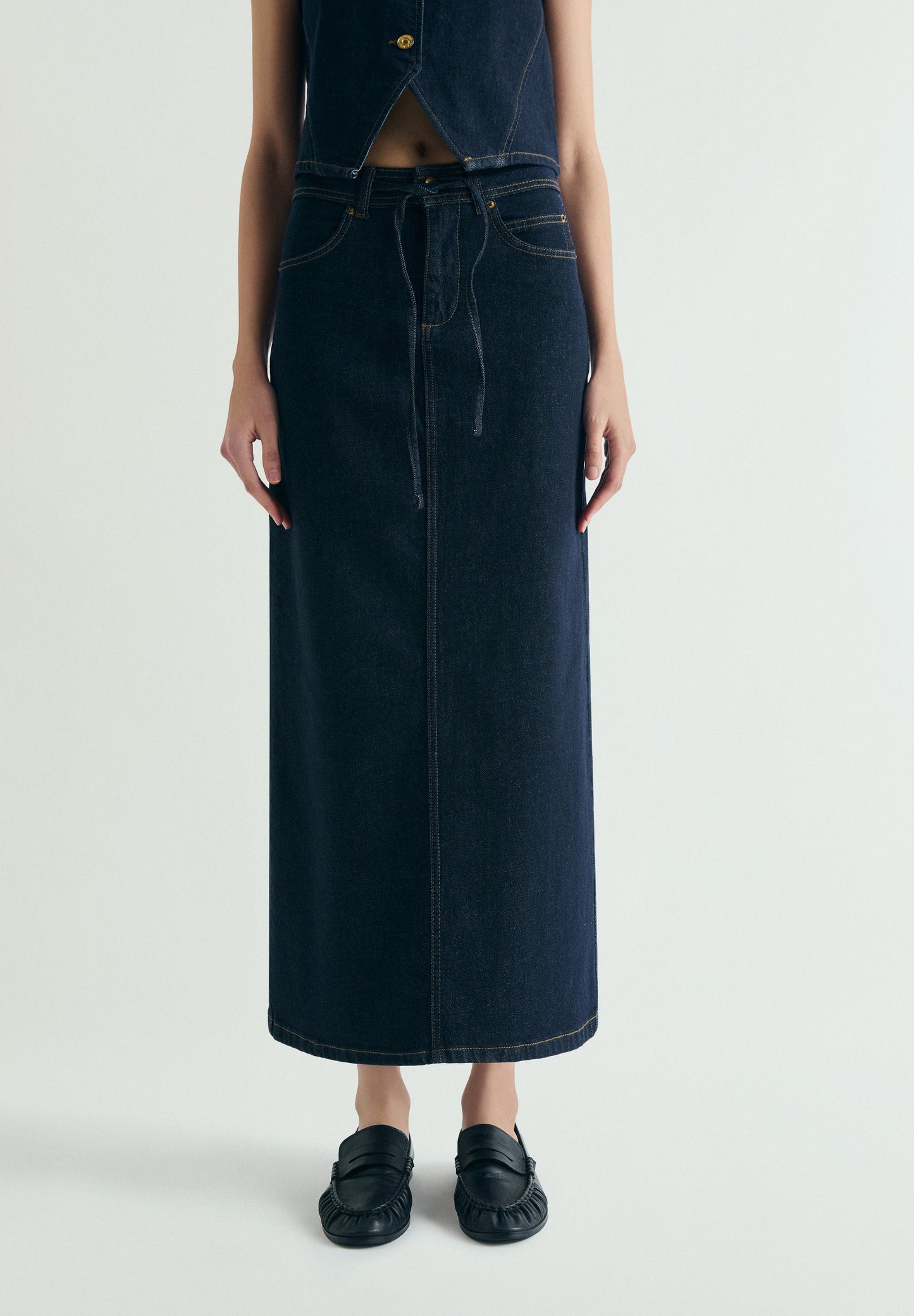DENIM MIDI SKIRT