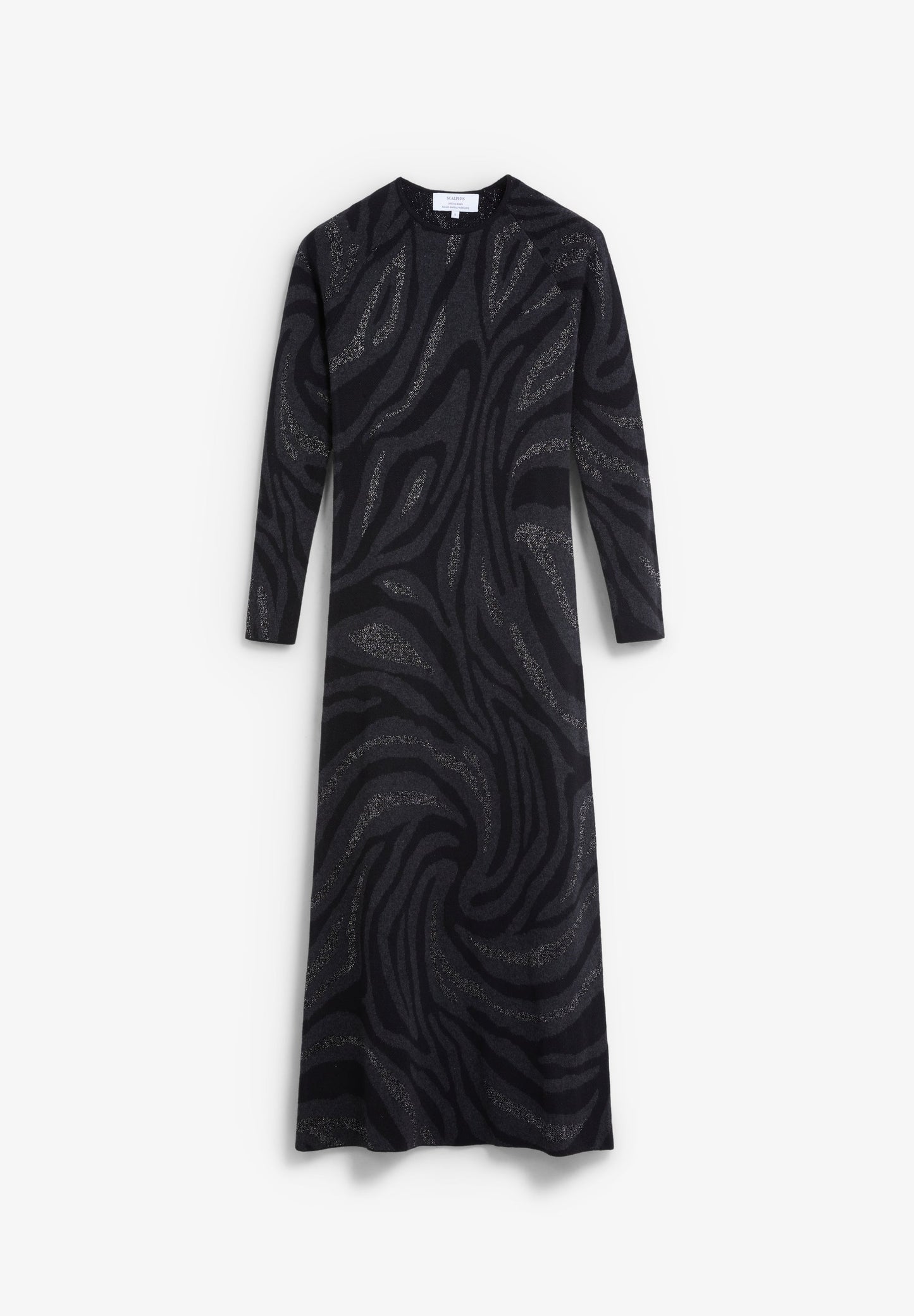 LONG PRINTED KNIT DRESS