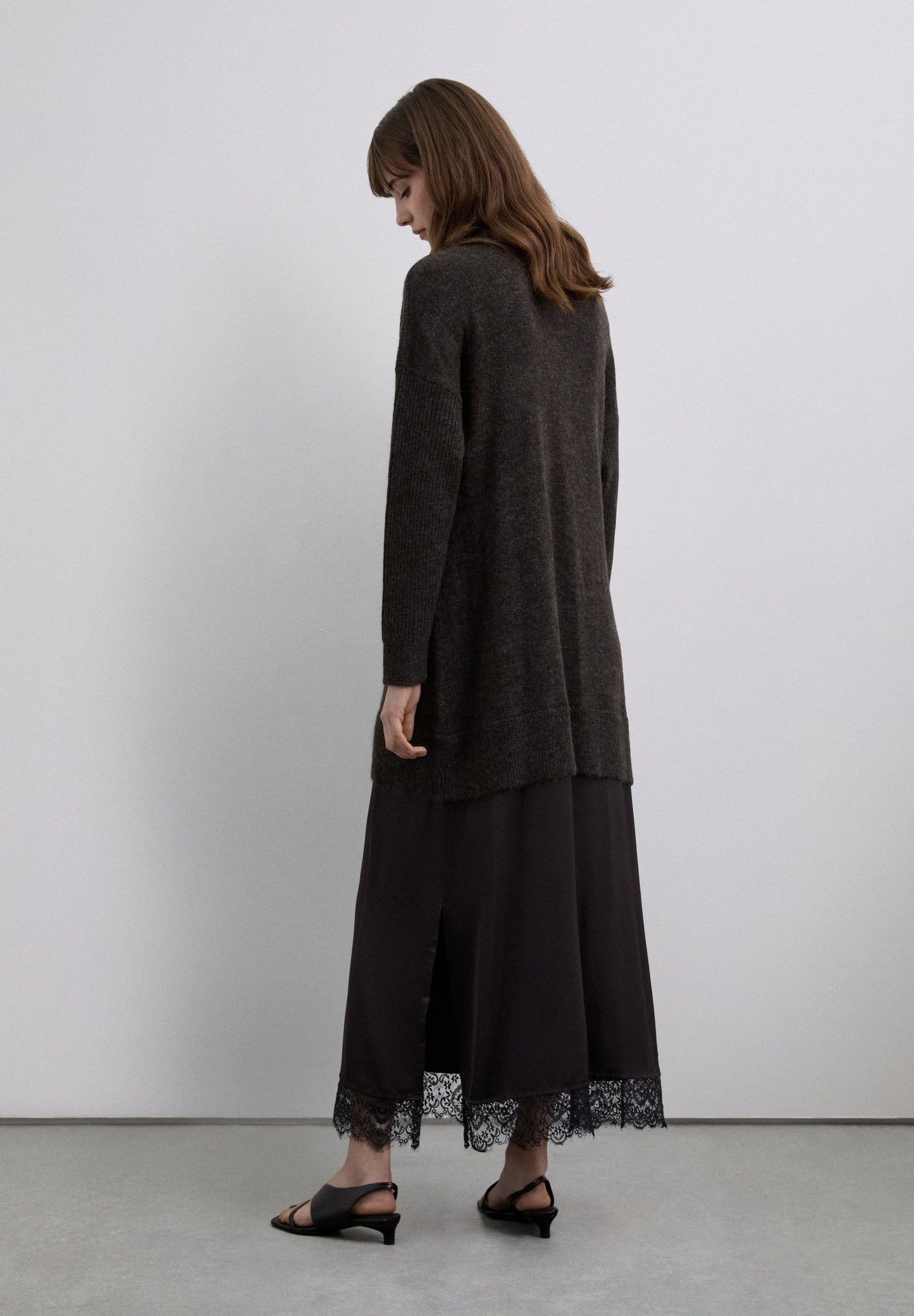 KNITTED MIDI DRESS WITH CAMI DETAIL