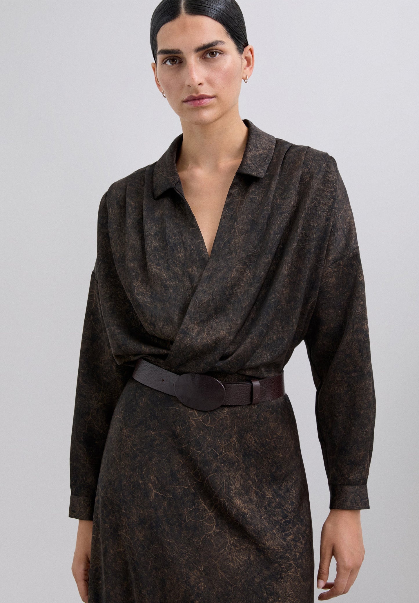 PRINTED WRAPOVER SHIRT