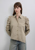ASYMMETRIC PUFF SLEEVE SHIRT