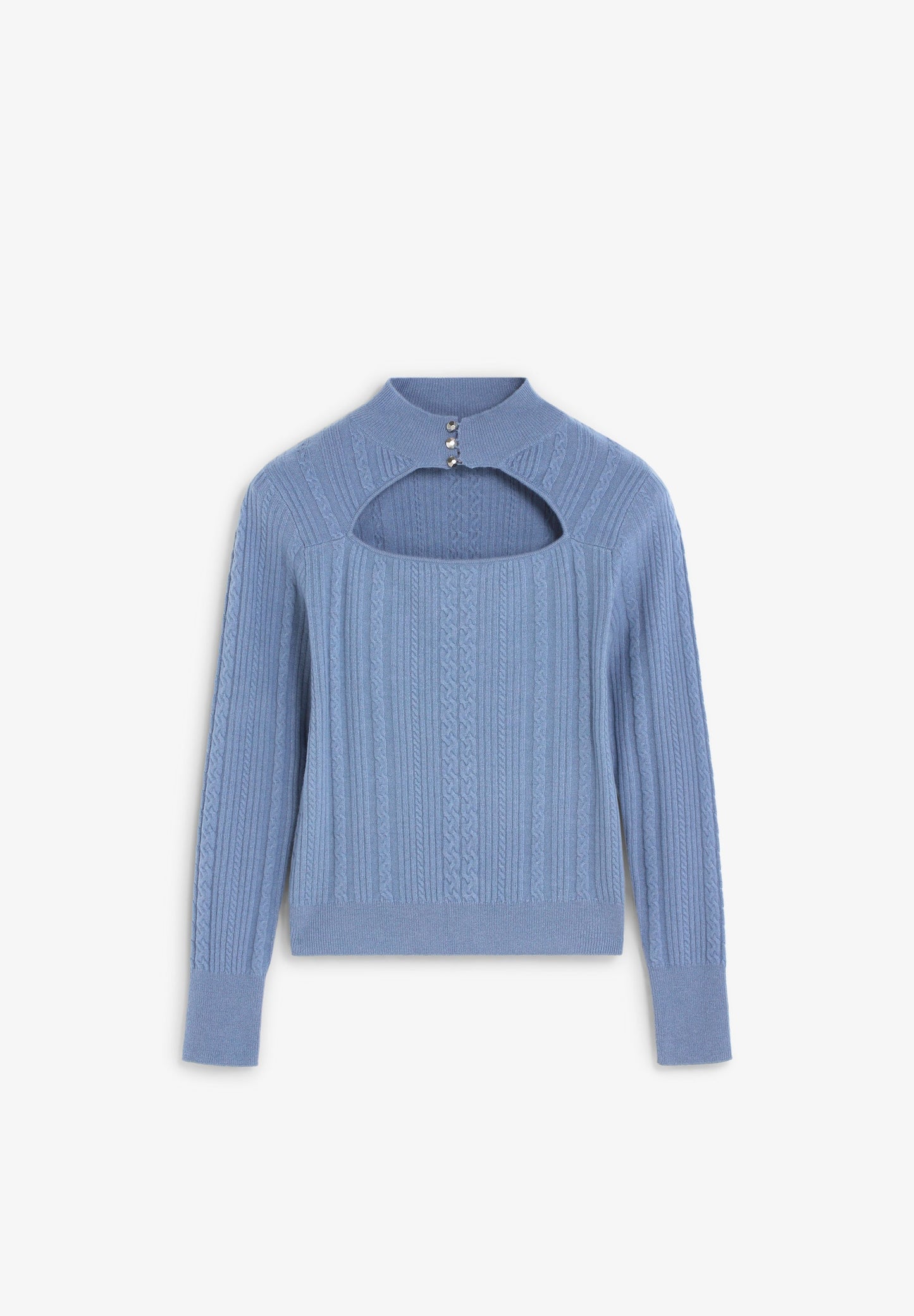 CABLE KNIT SWEATER WITH CUT-OUT