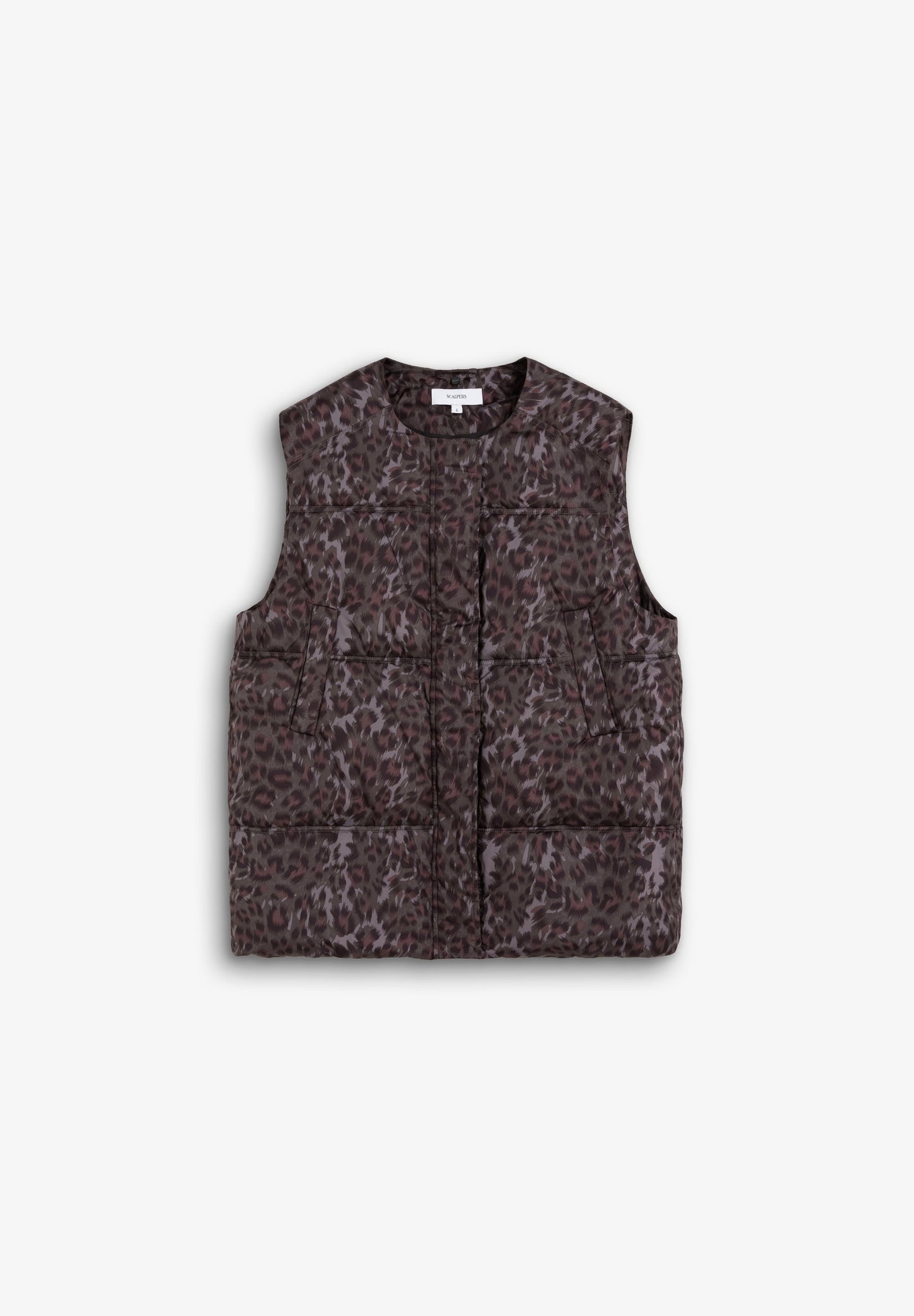 ANIMAL PRINT GILET WITH DETACHABLE SCARF
