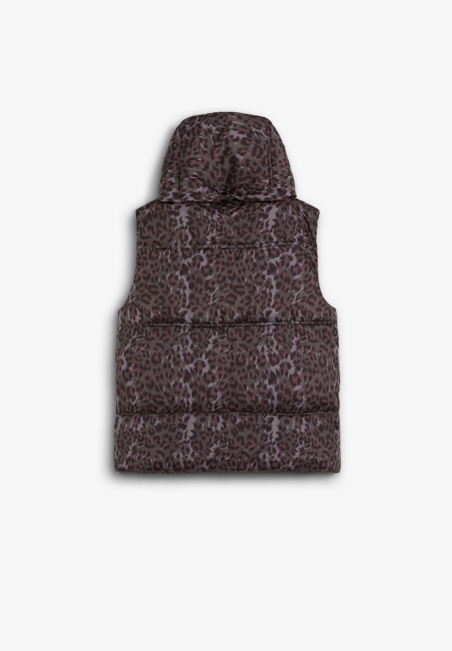 ANIMAL PRINT GILET WITH DETACHABLE SCARF