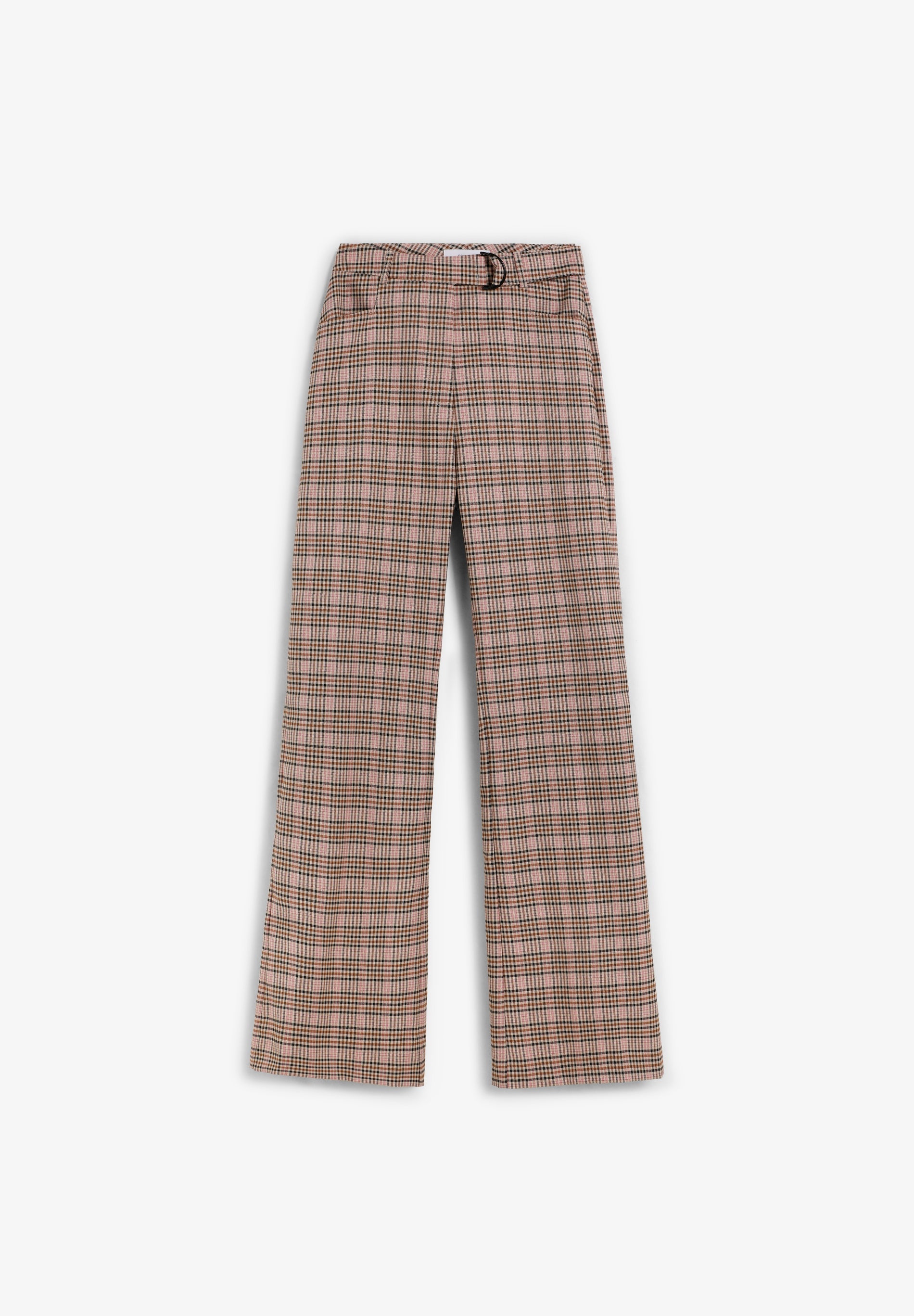 CHECKED FLARED TROUSERS