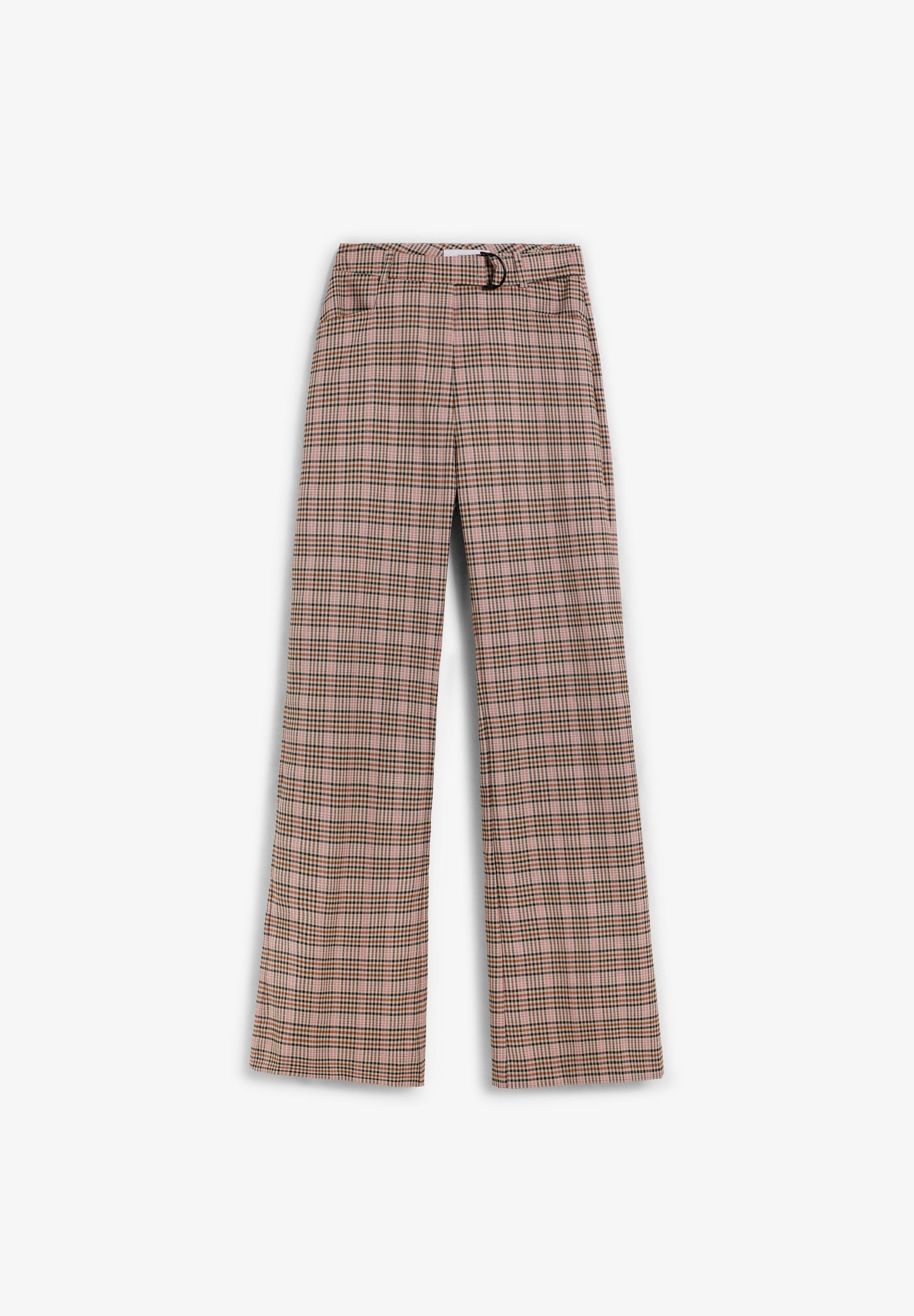 CHECKED FLARED TROUSERS
