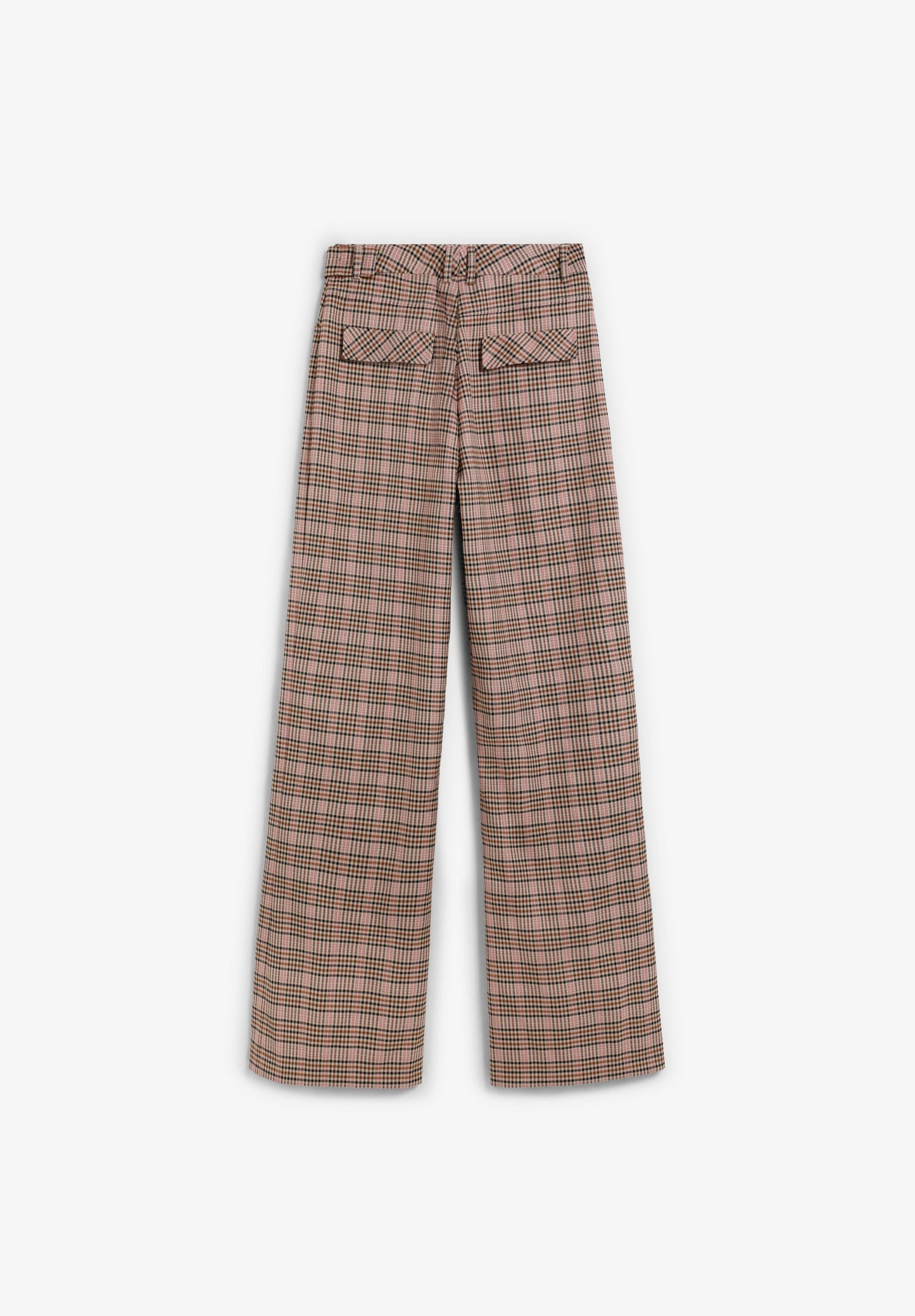 CHECKED FLARED TROUSERS