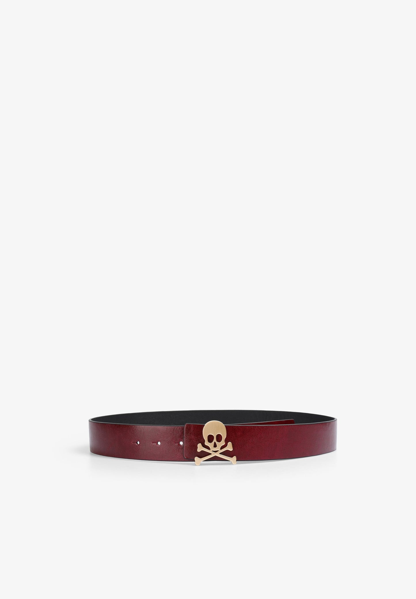 LEATHER BELT WITH SKULL