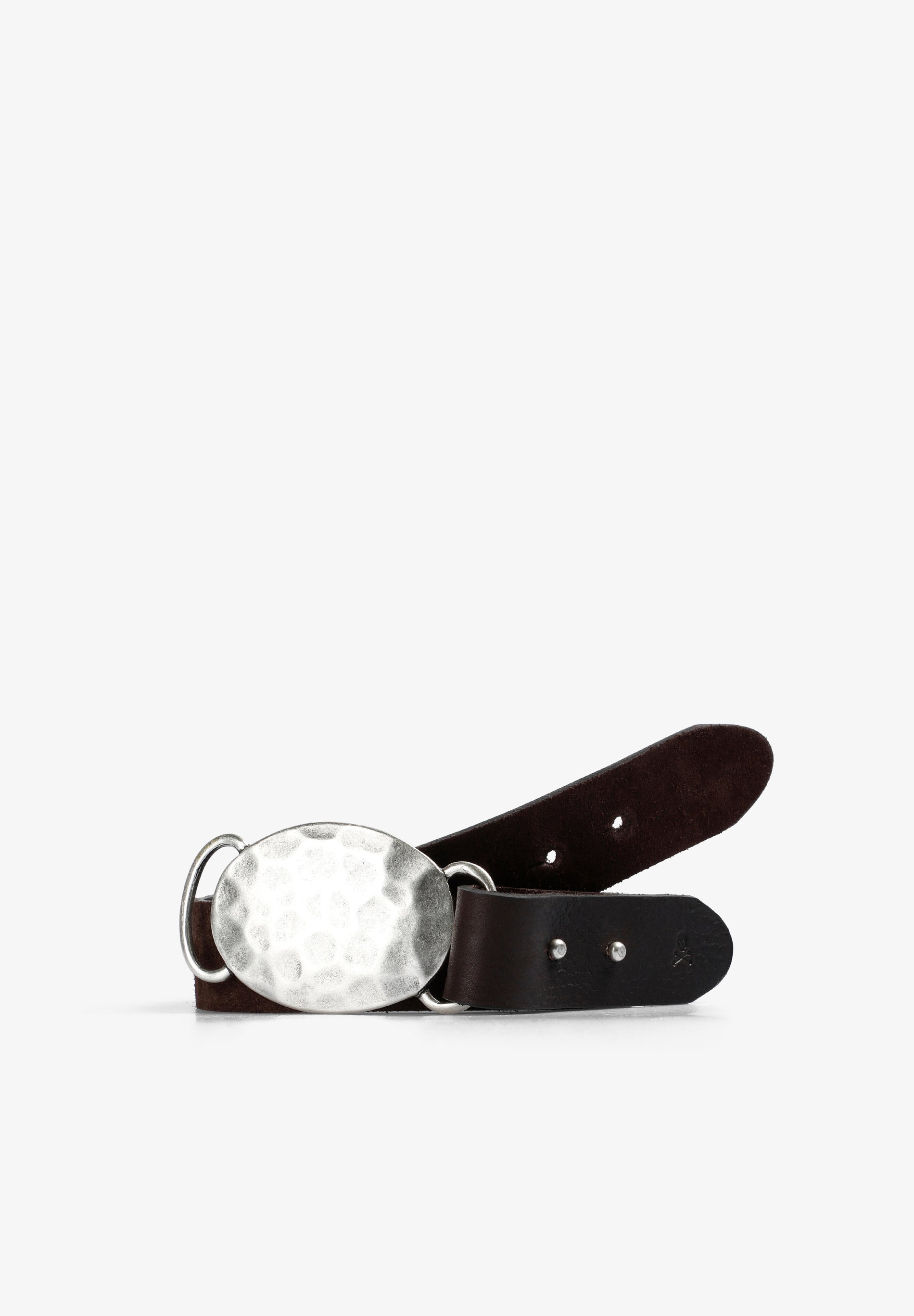LEATHER BELT WITH IRREGULAR BUCKLE
