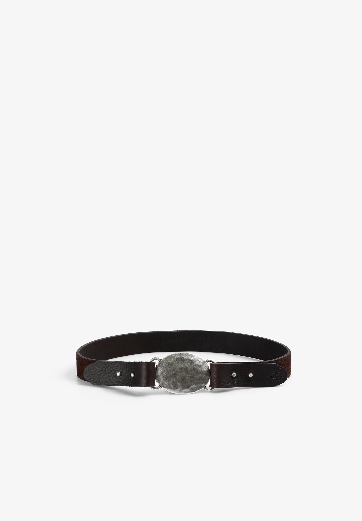 LEATHER BELT WITH IRREGULAR BUCKLE