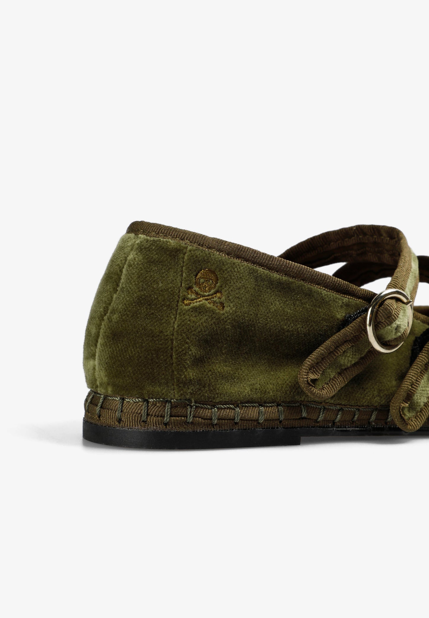 VELVET DOUBLE STRAP BALLET FLATS