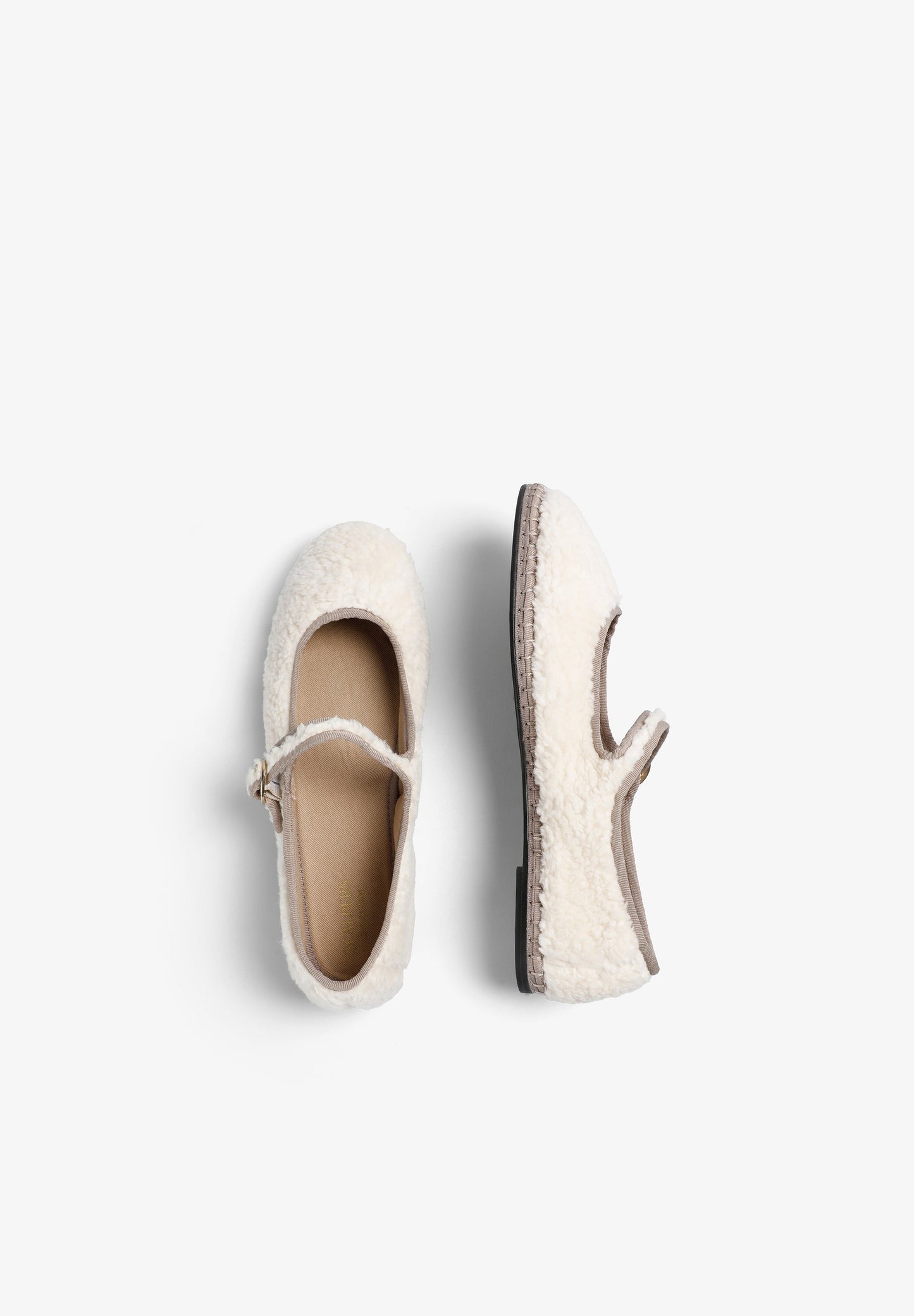 FAUX SHEARLING BALLET FLATS