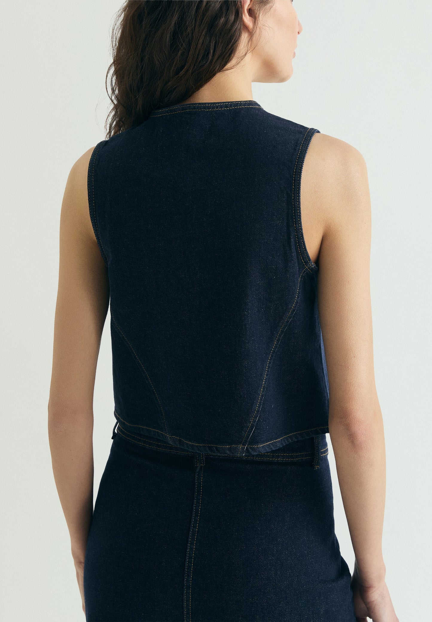 CROPPED DENIM GILET