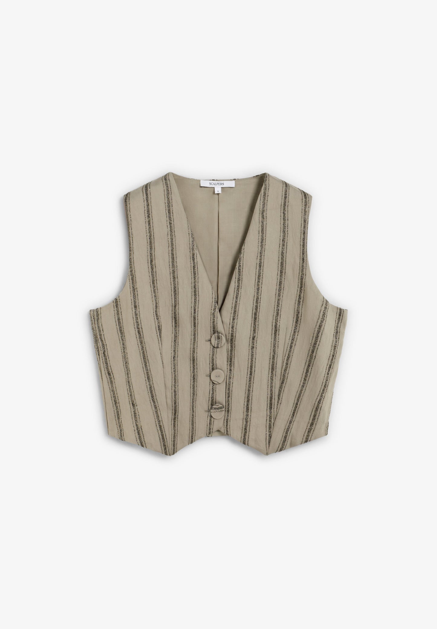 STRIPED WAISTCOAT WITH METALLIC DETAILS