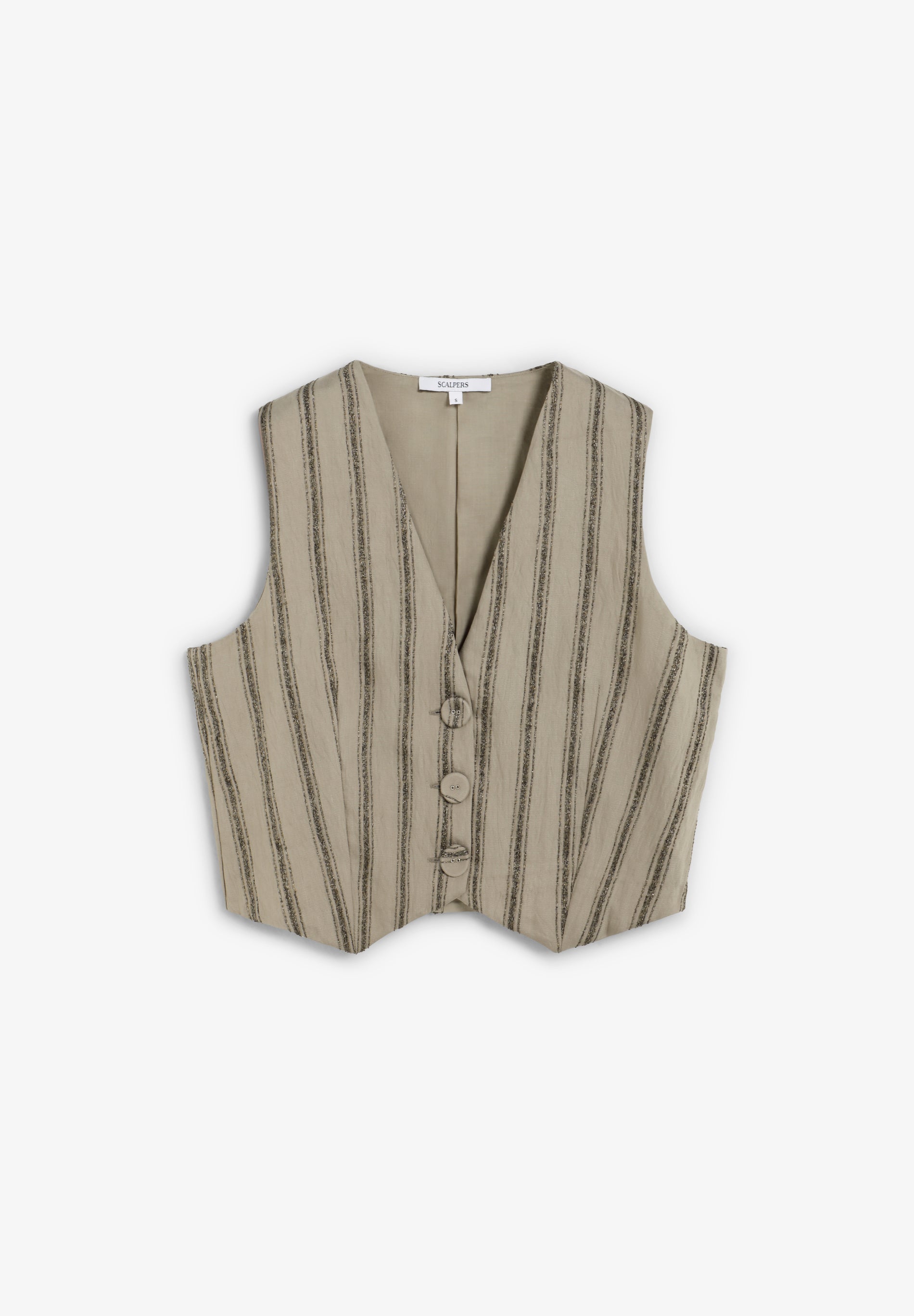 STRIPED WAISTCOAT WITH METALLIC DETAILS