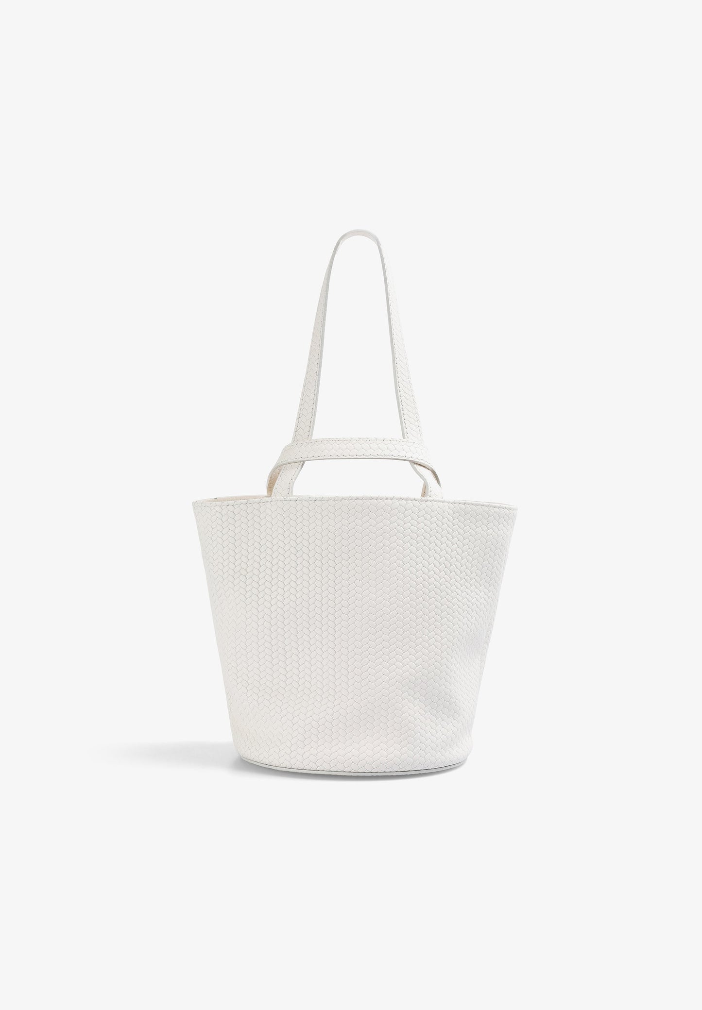 MINI BUCKET BAG IN 100% BRAIDED LEATHER