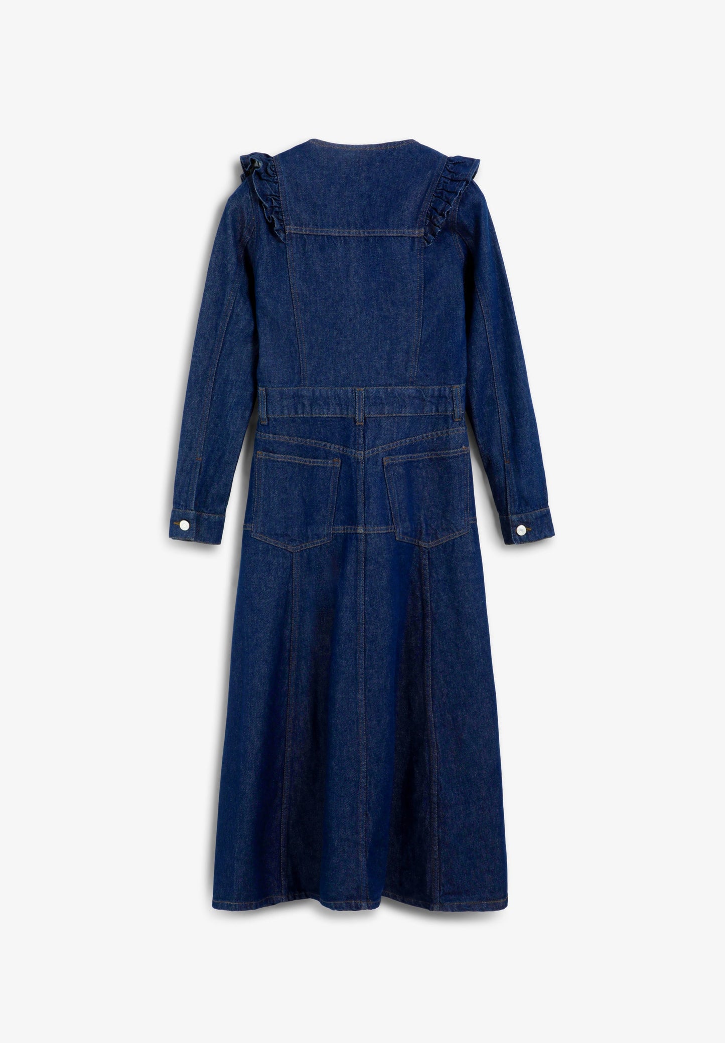 DENIM DRESS WITH RUFFLE