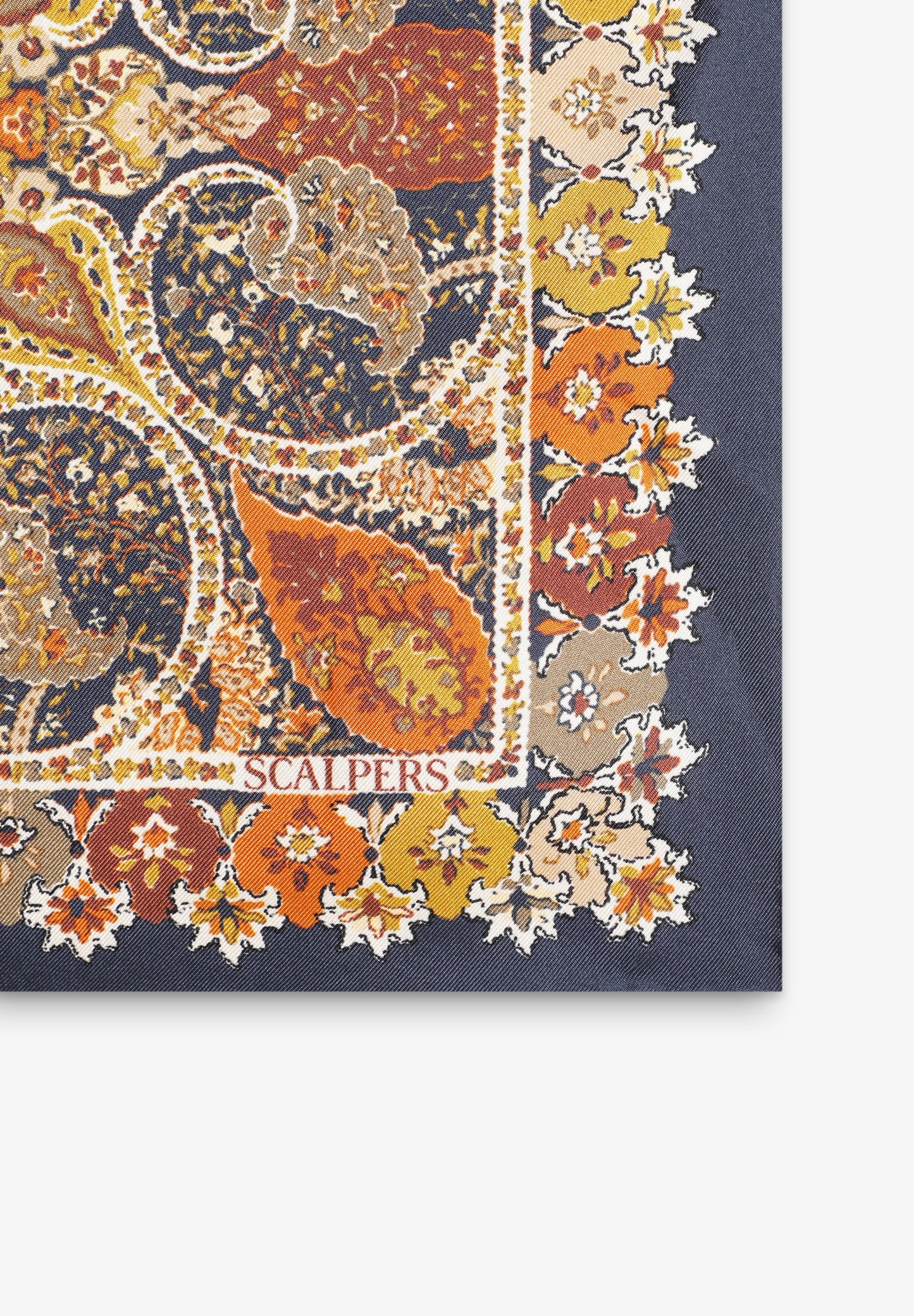 SILK PAISLEY SKULL PRINT POCKET SQUARE