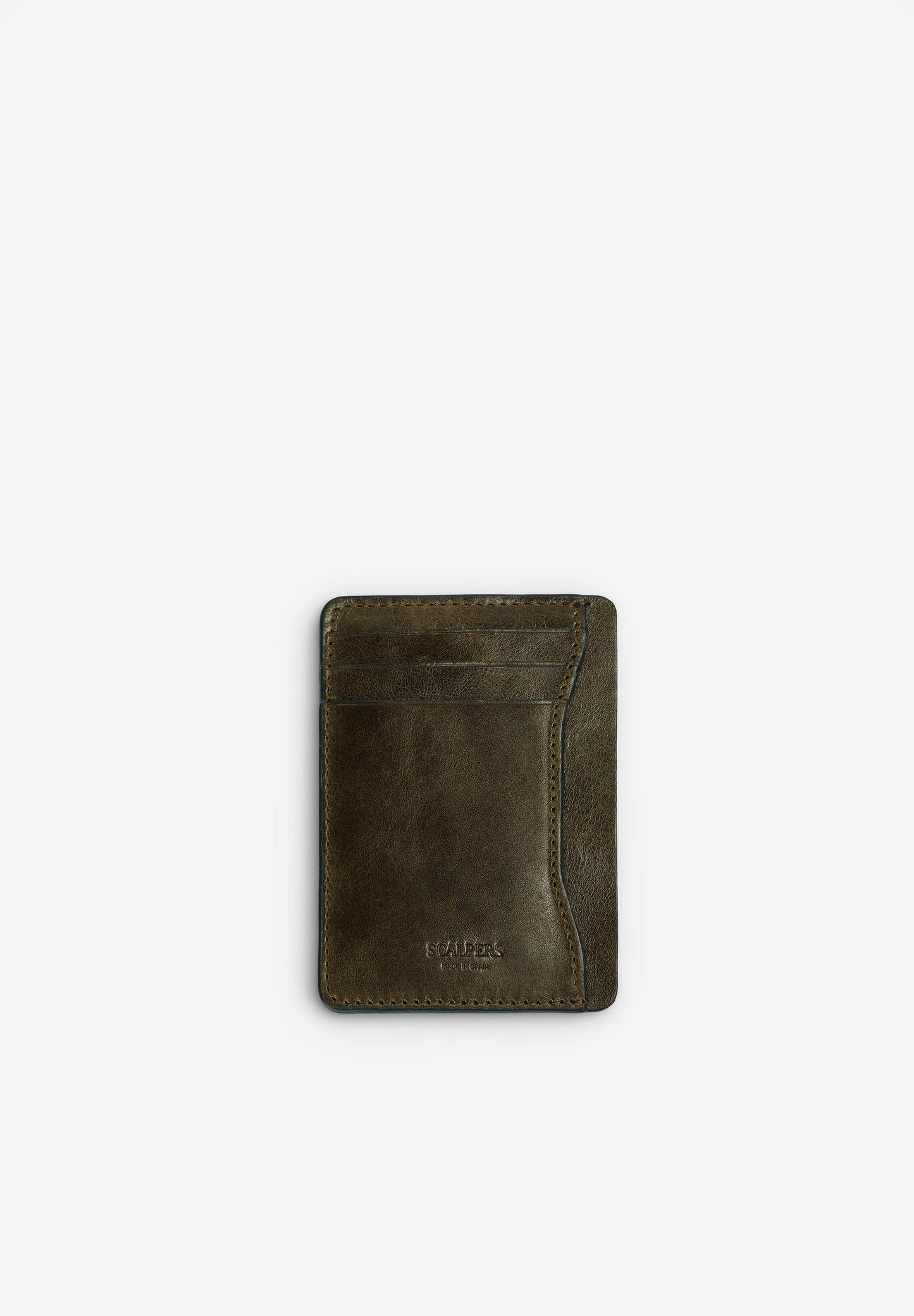 LEATHER CARD HOLDER WITH SKULL LOGO