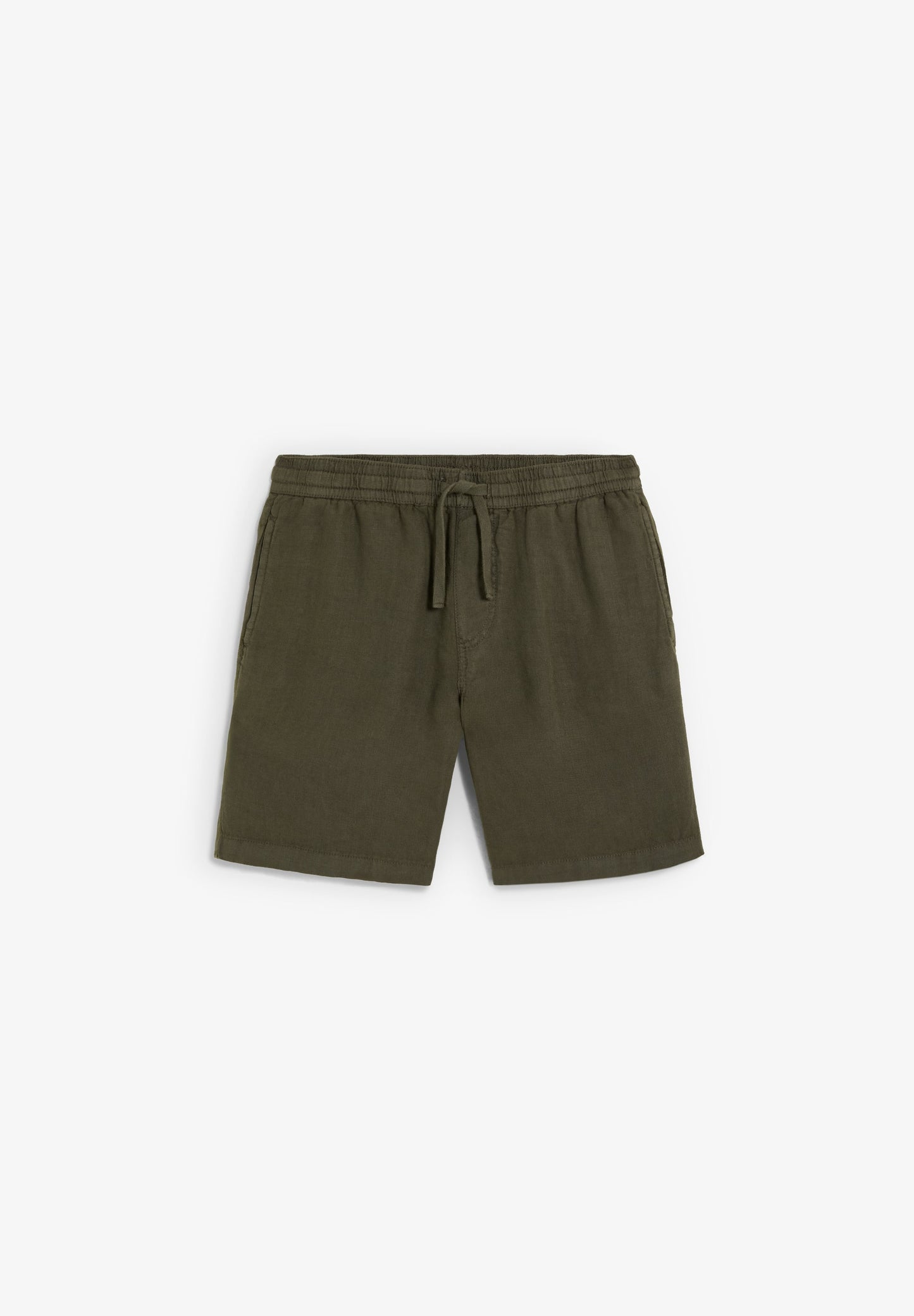 PLAIN LINEN BERMUDA SHORTS