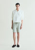PLAIN LINEN BERMUDA SHORTS